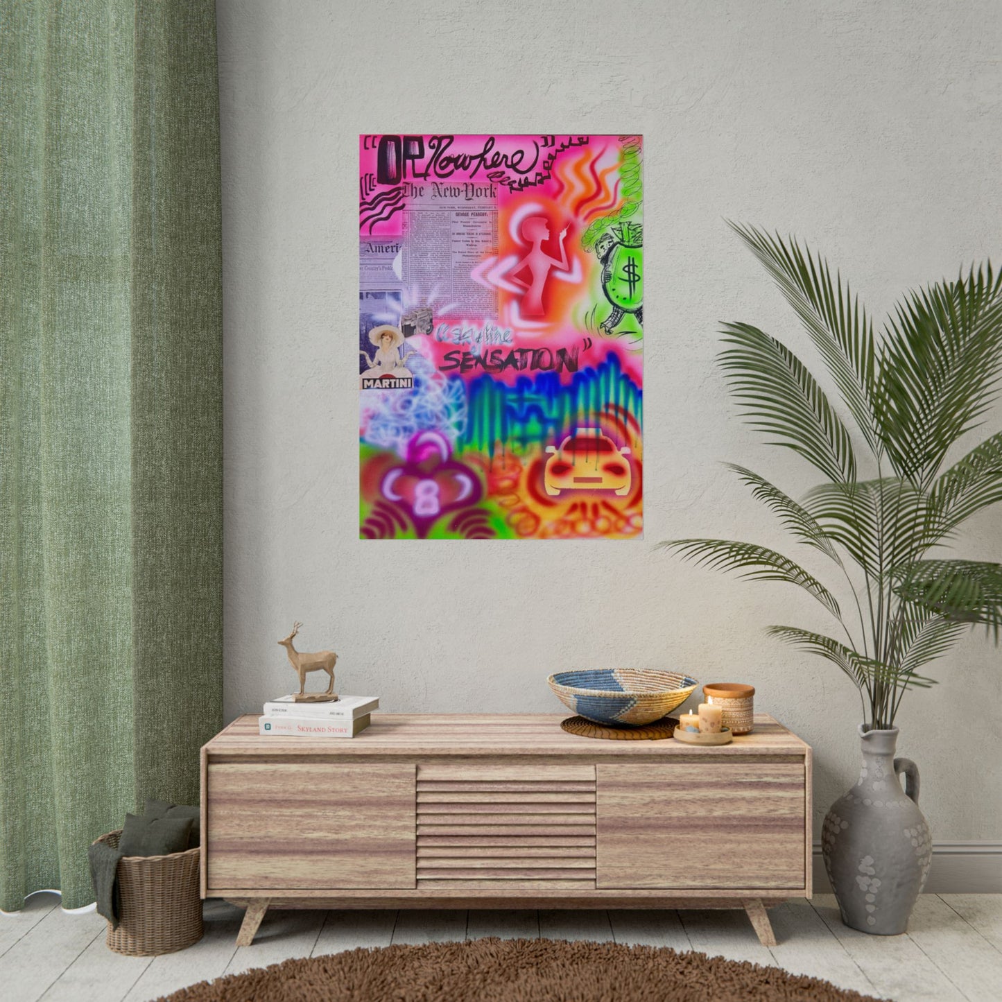 "skyline sensation" airbrush rolled print