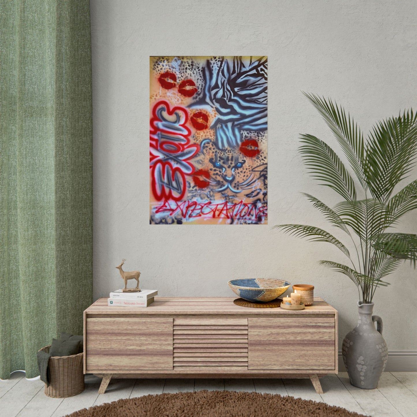 "exotic expectations" airbrush rolled print