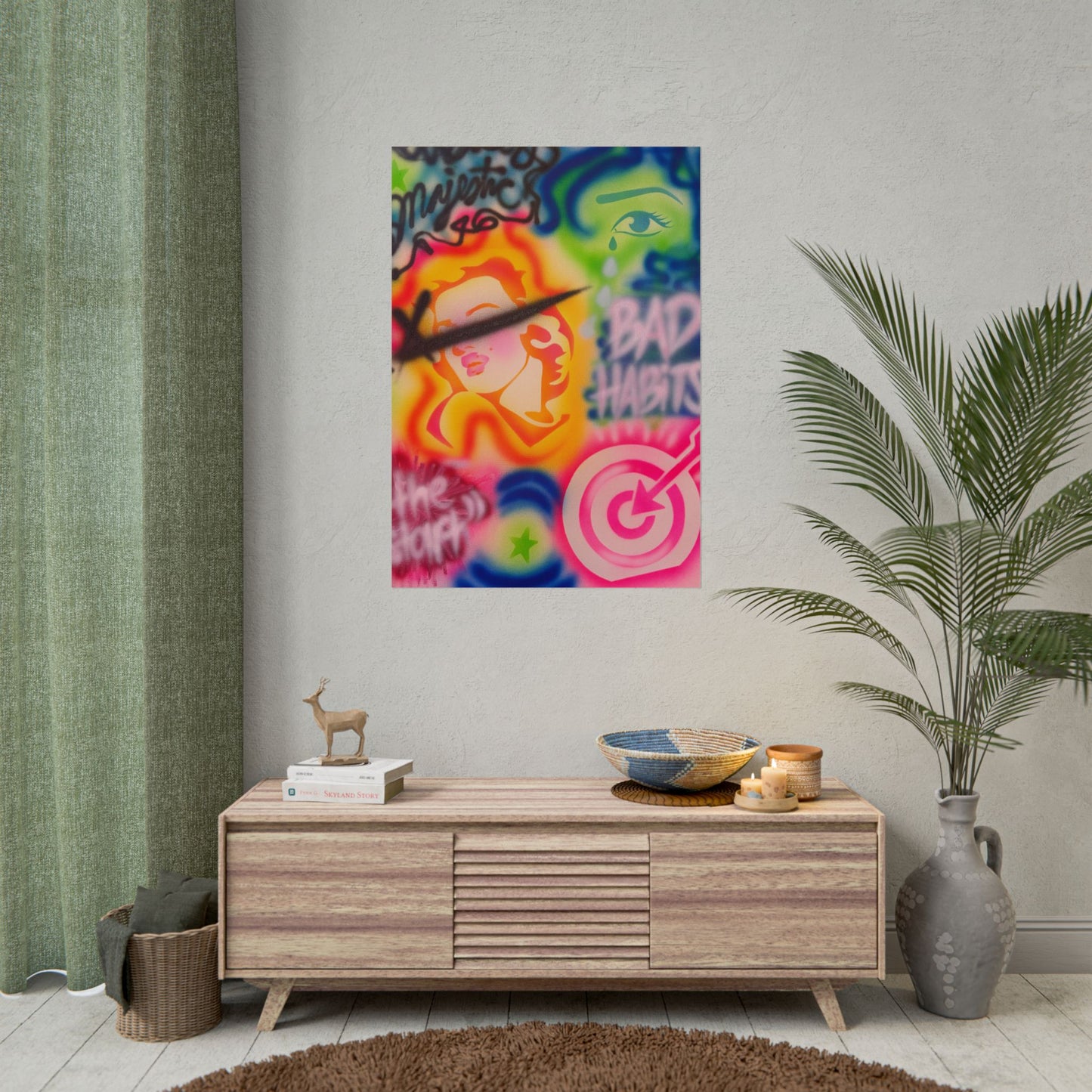 "bad habits" airbrush rolled print