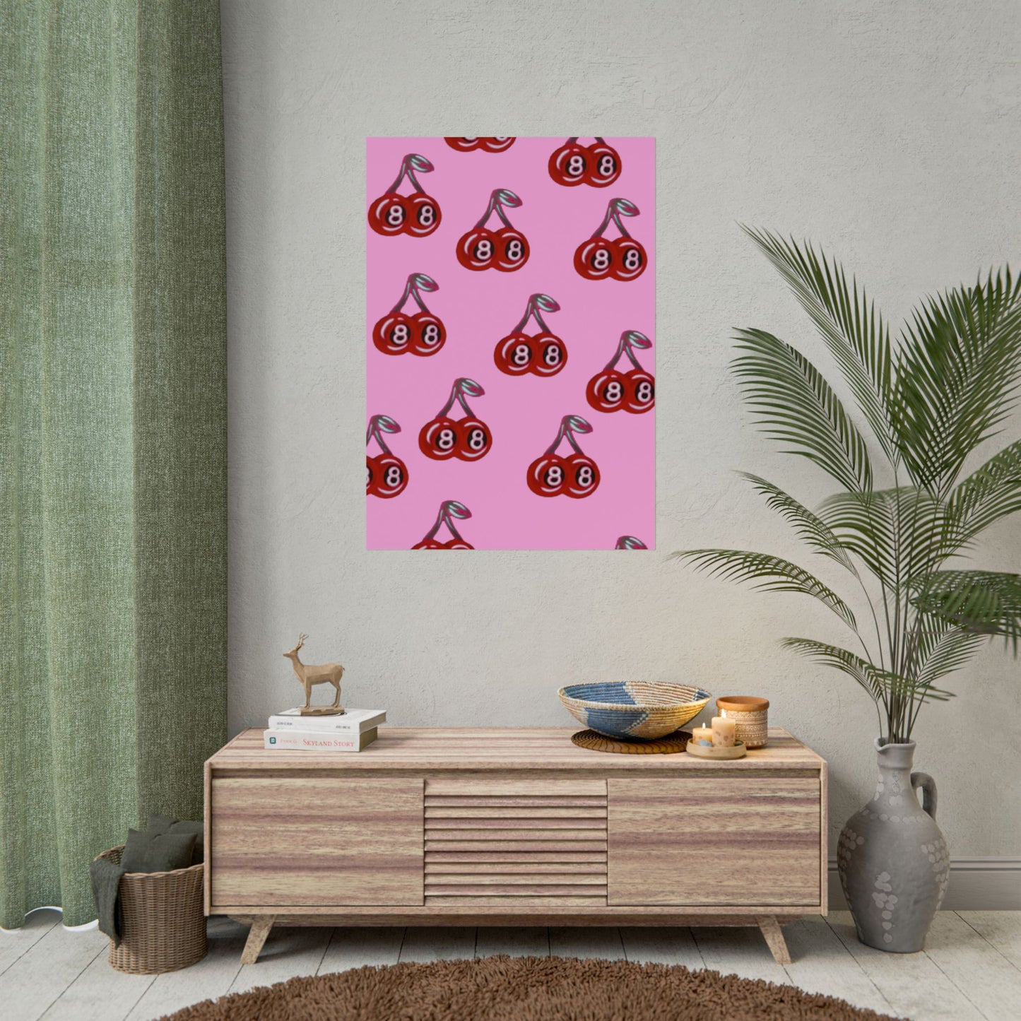 "cami cherry pink" airbrush rolled print
