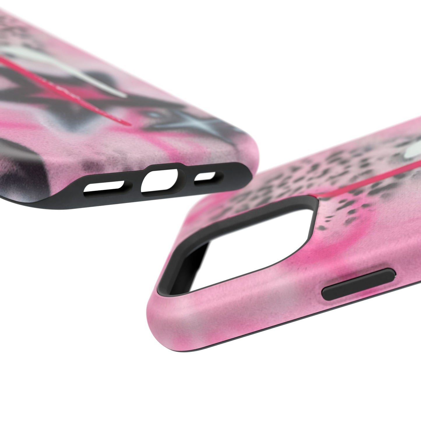 MagSafe "pink cheetah" airbrush iPhone case