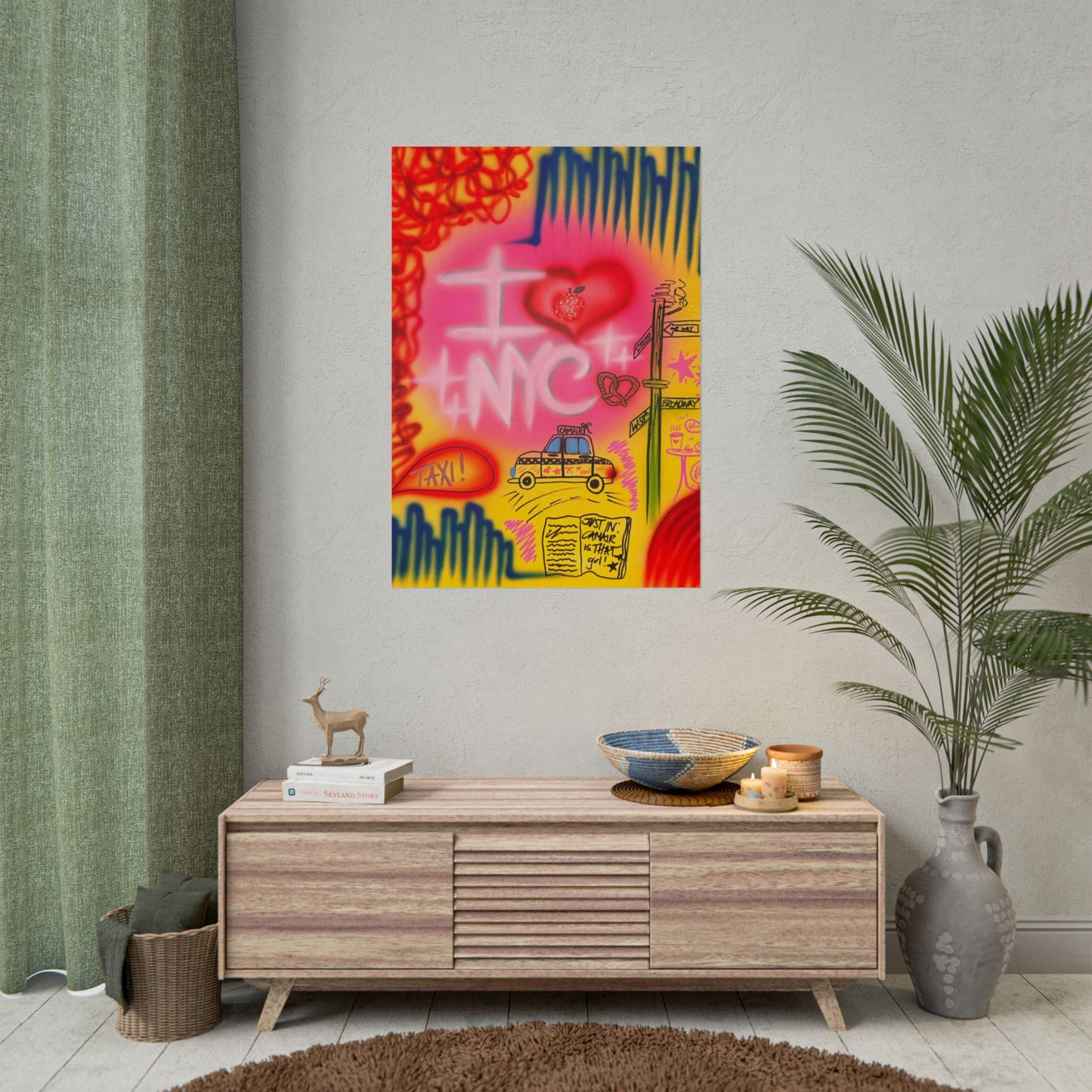 "in the city" airbrush rolled print