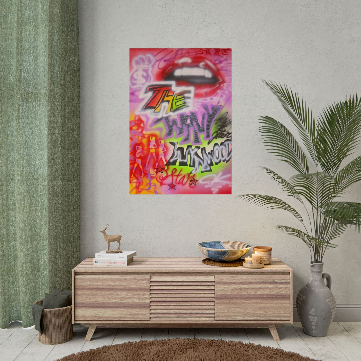 "wynwood gold" airbrush rolled print