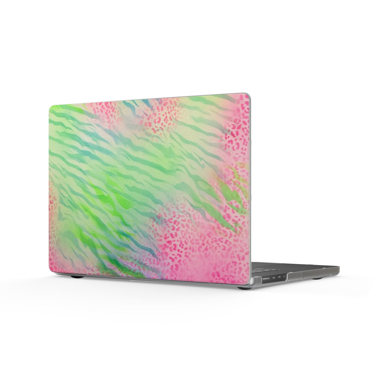 "teal cheetah" airbrush matte macbook case
