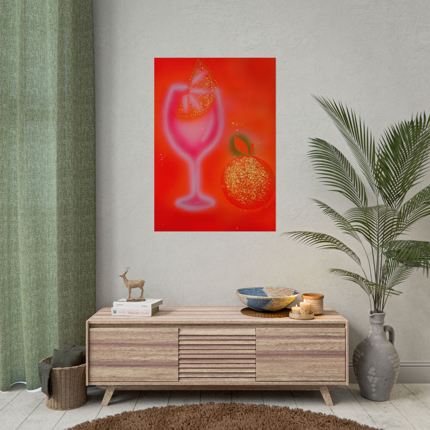 "aperol spritz" airbrush rolled print