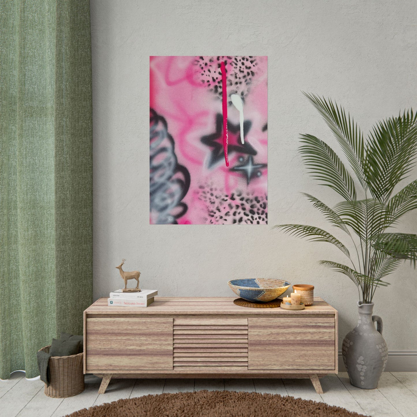 "pink cheetah" airbrush rolled print