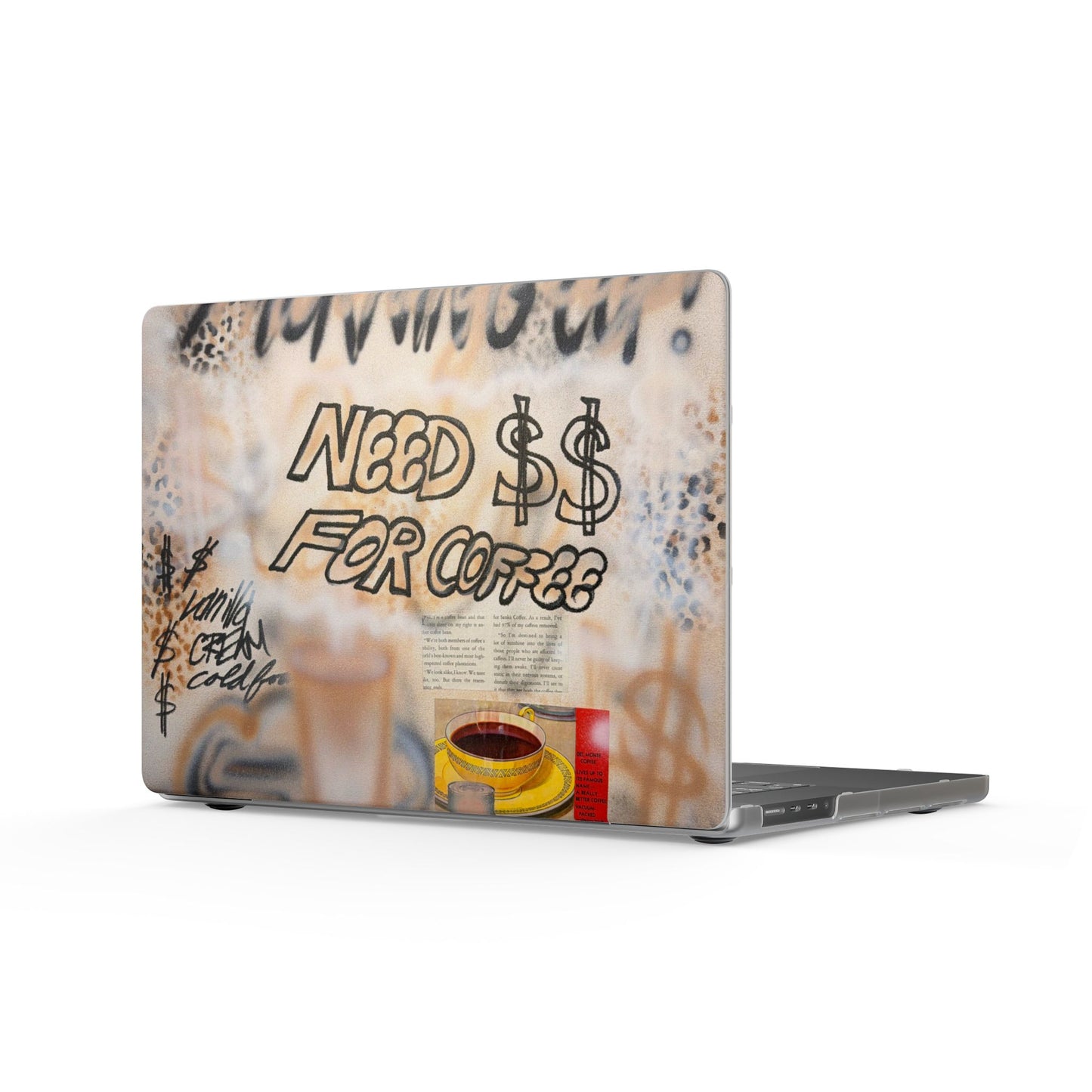 "need $$ for coffee" airbrush matte macbook case
