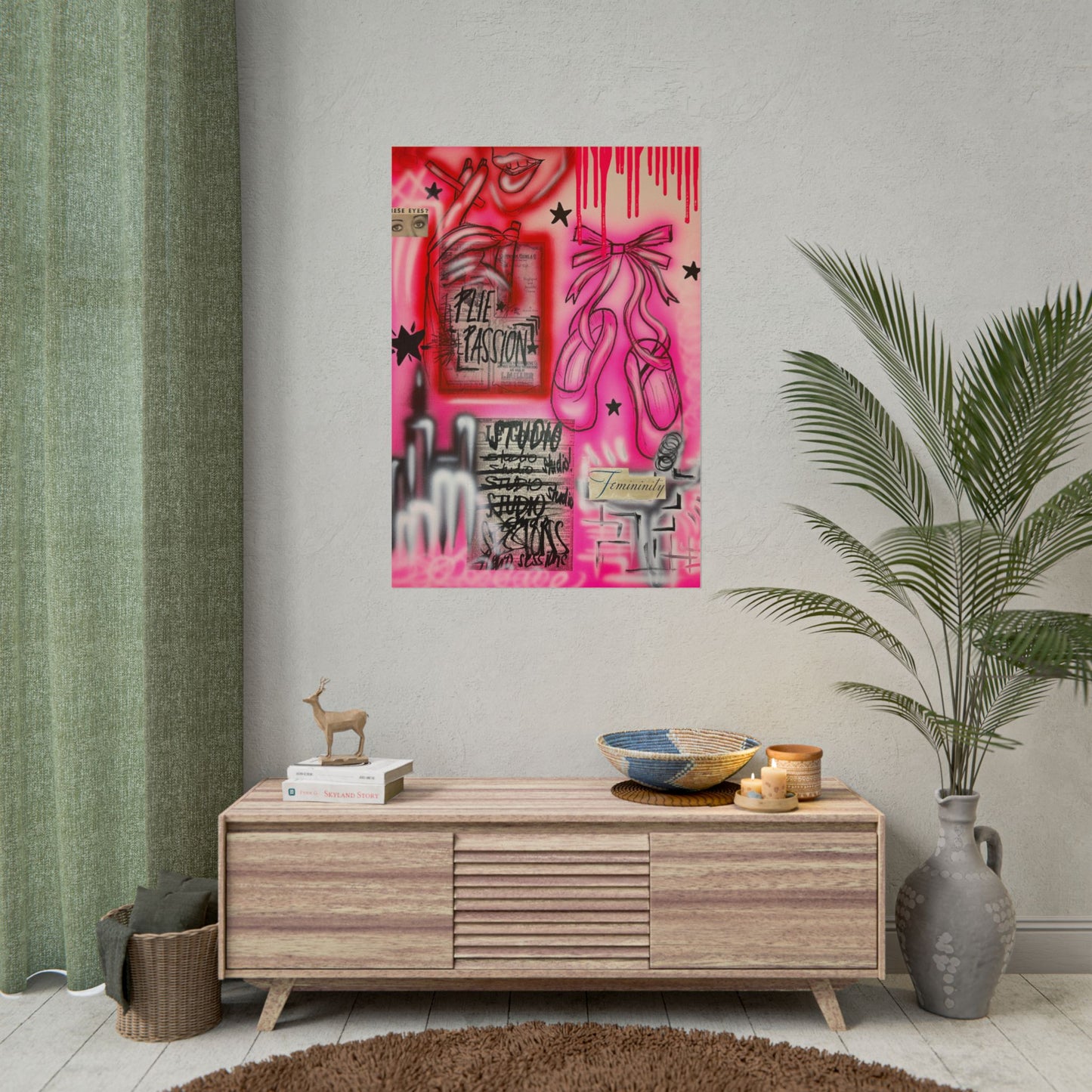 "plié passion" airbrush rolled print