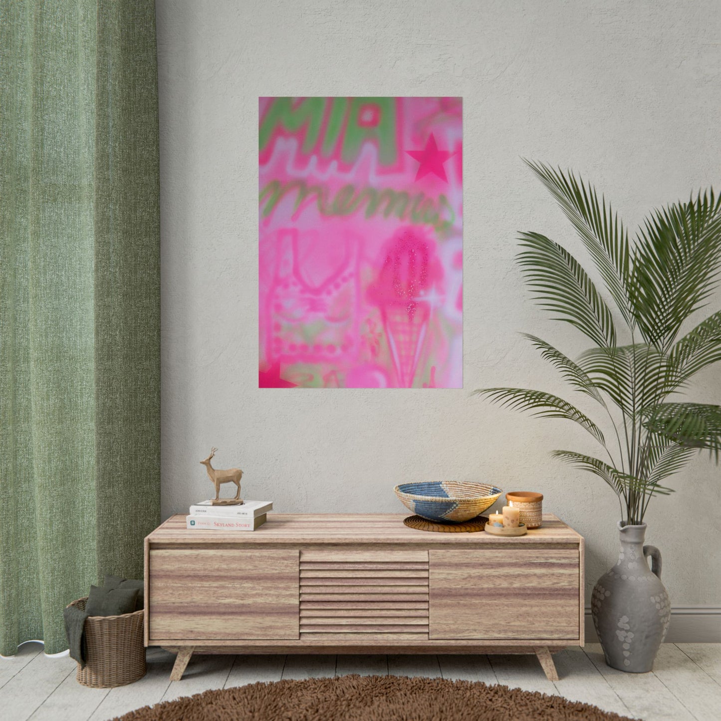 "miami matcha" airbrush rolled print
