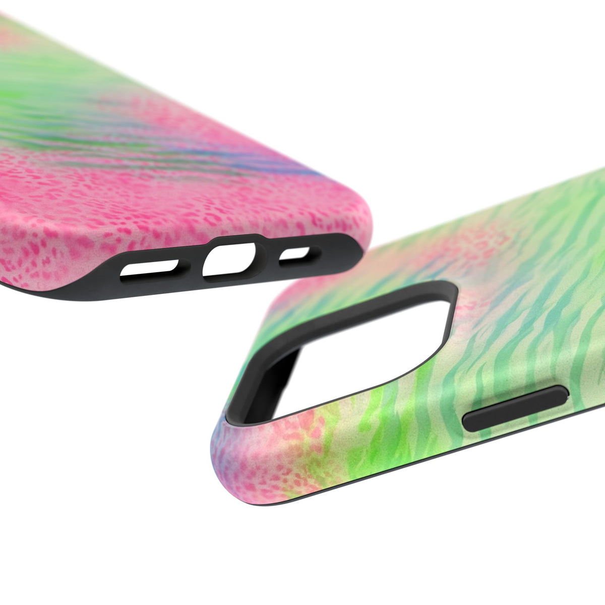 MagSafe "teal cheetah" airbrush iPhone case