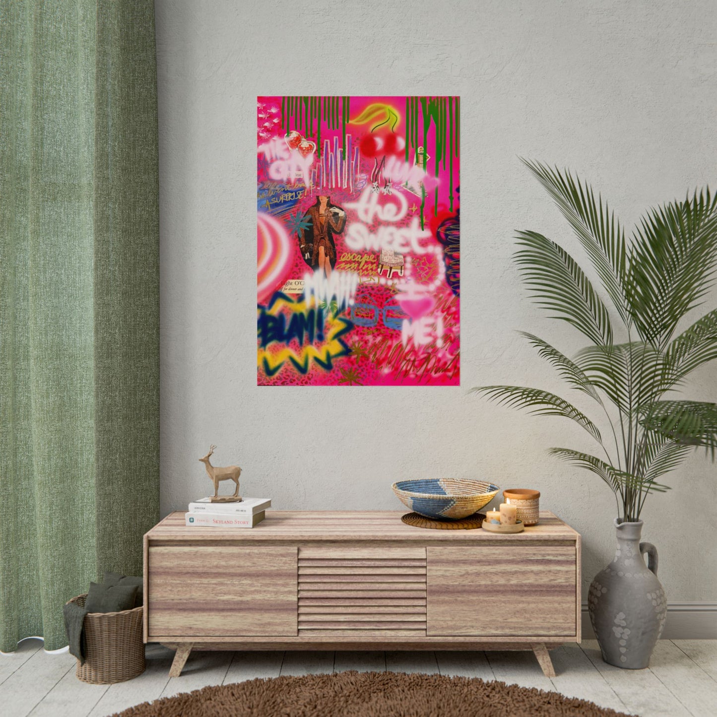 "sweet escape" airbrush rolled print
