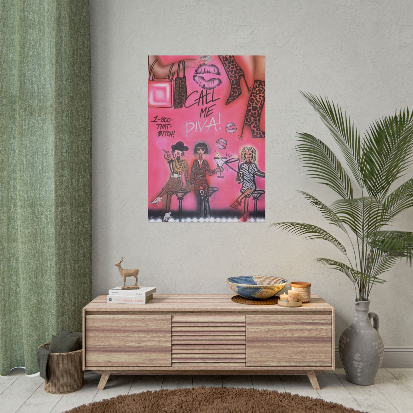 "party diva!" airbrush rolled print