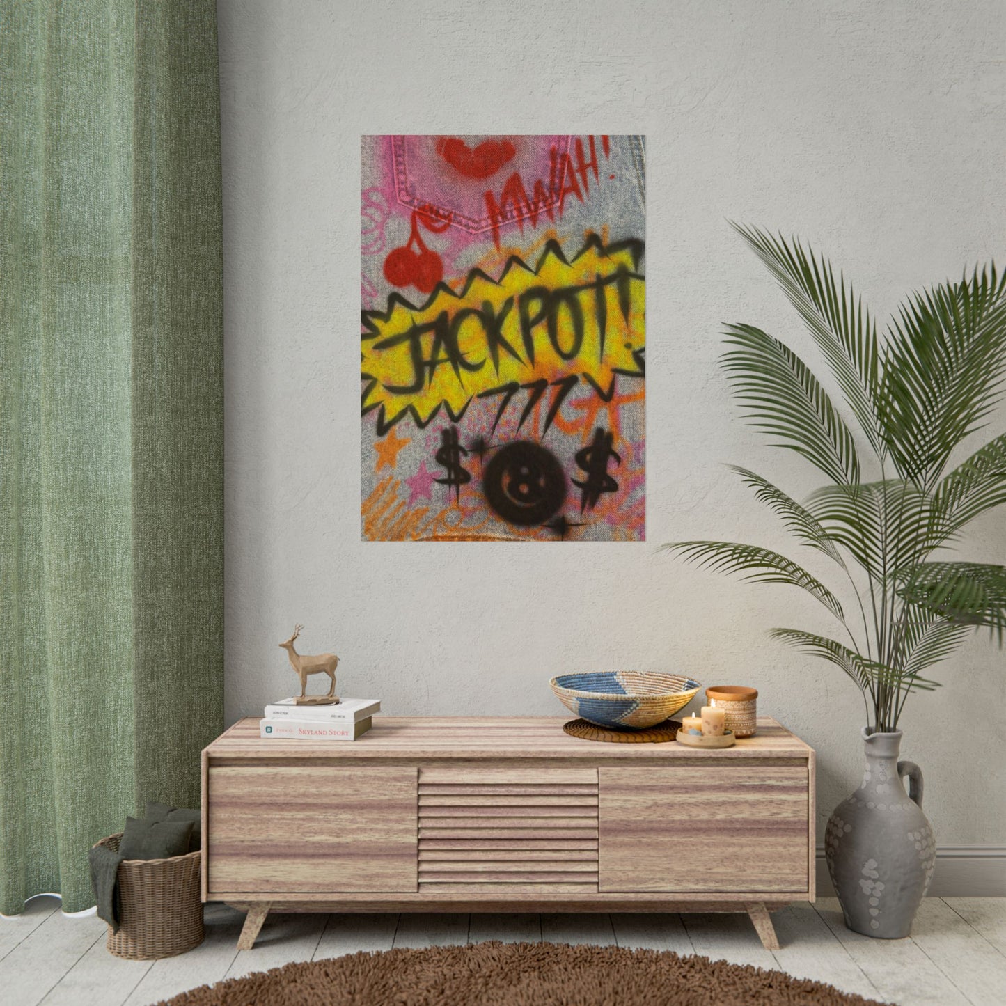 "jackpot!" airbrush rolled print