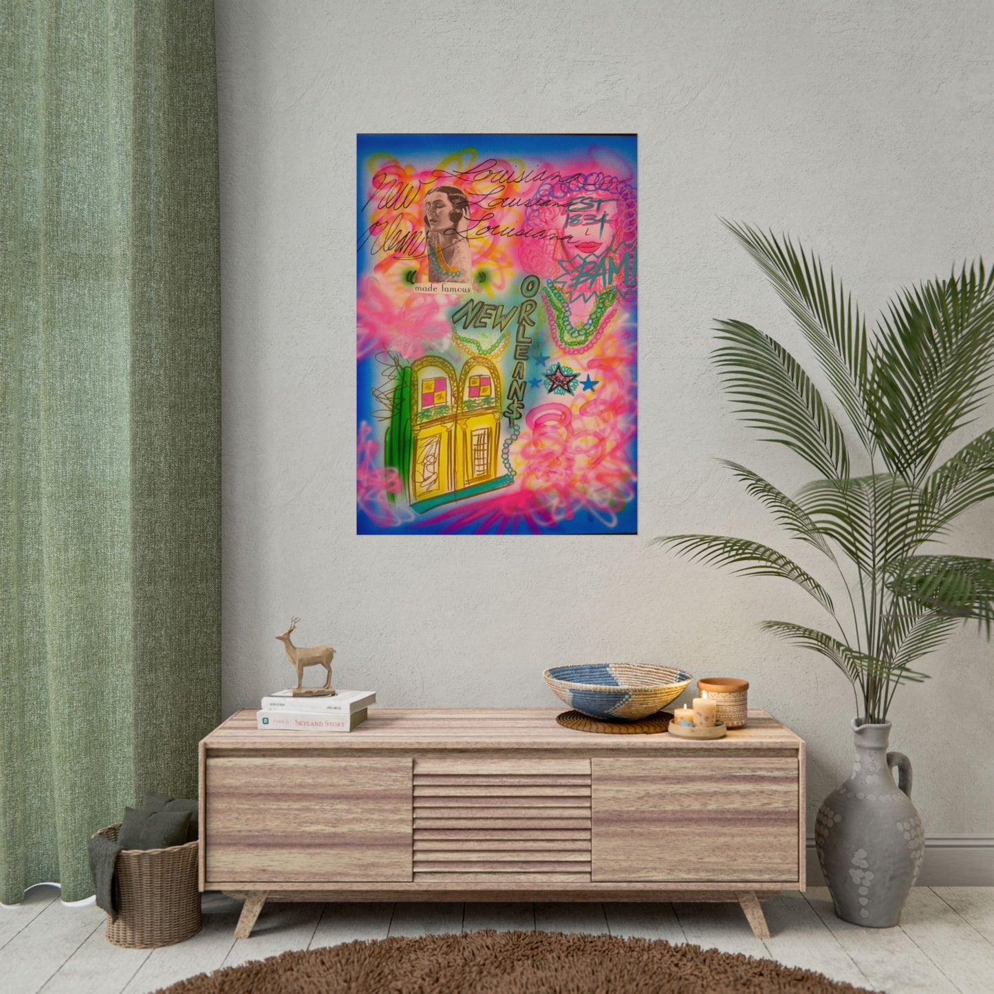 "new orleans, la" airbrush rolled print