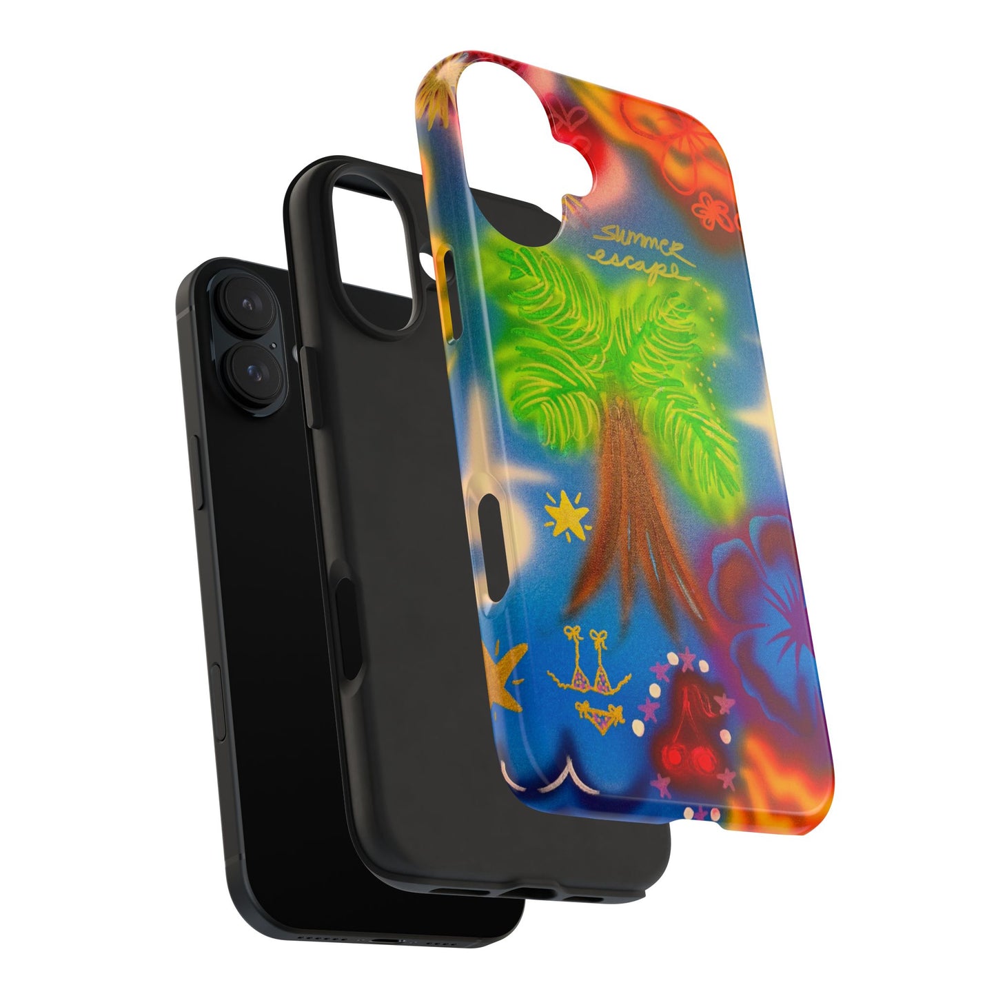 "neon blue palms" airbrush iPhone case