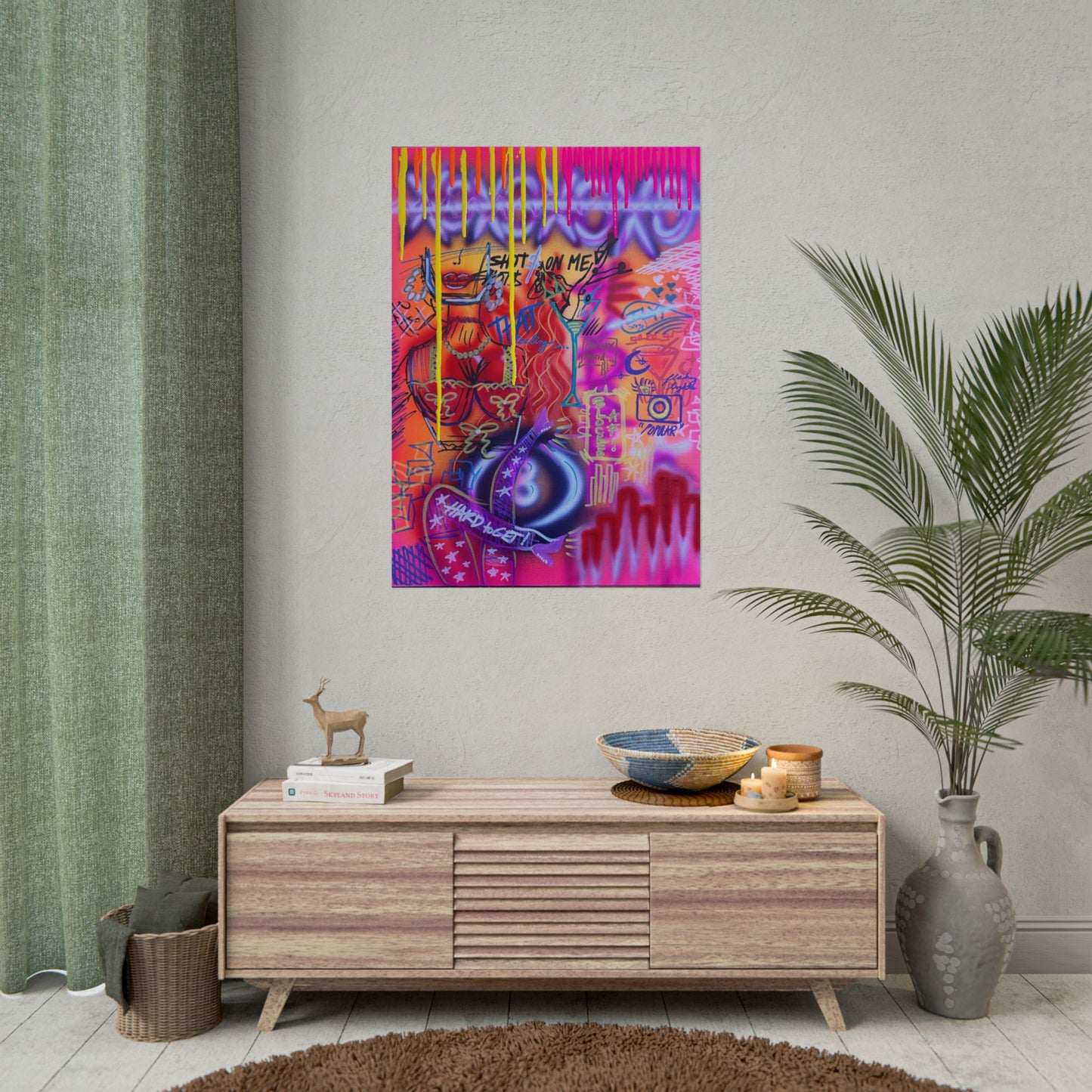 "shots on me!" airbrush rolled print