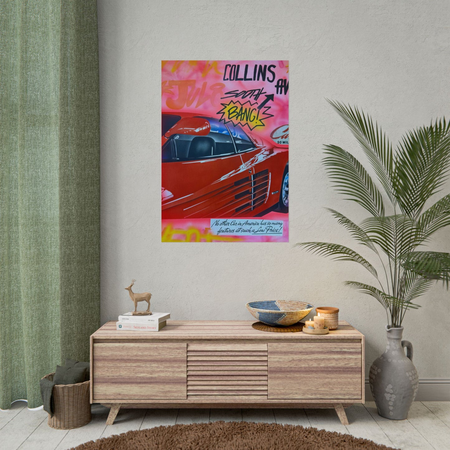 "miami momentos" airbrush rolled print