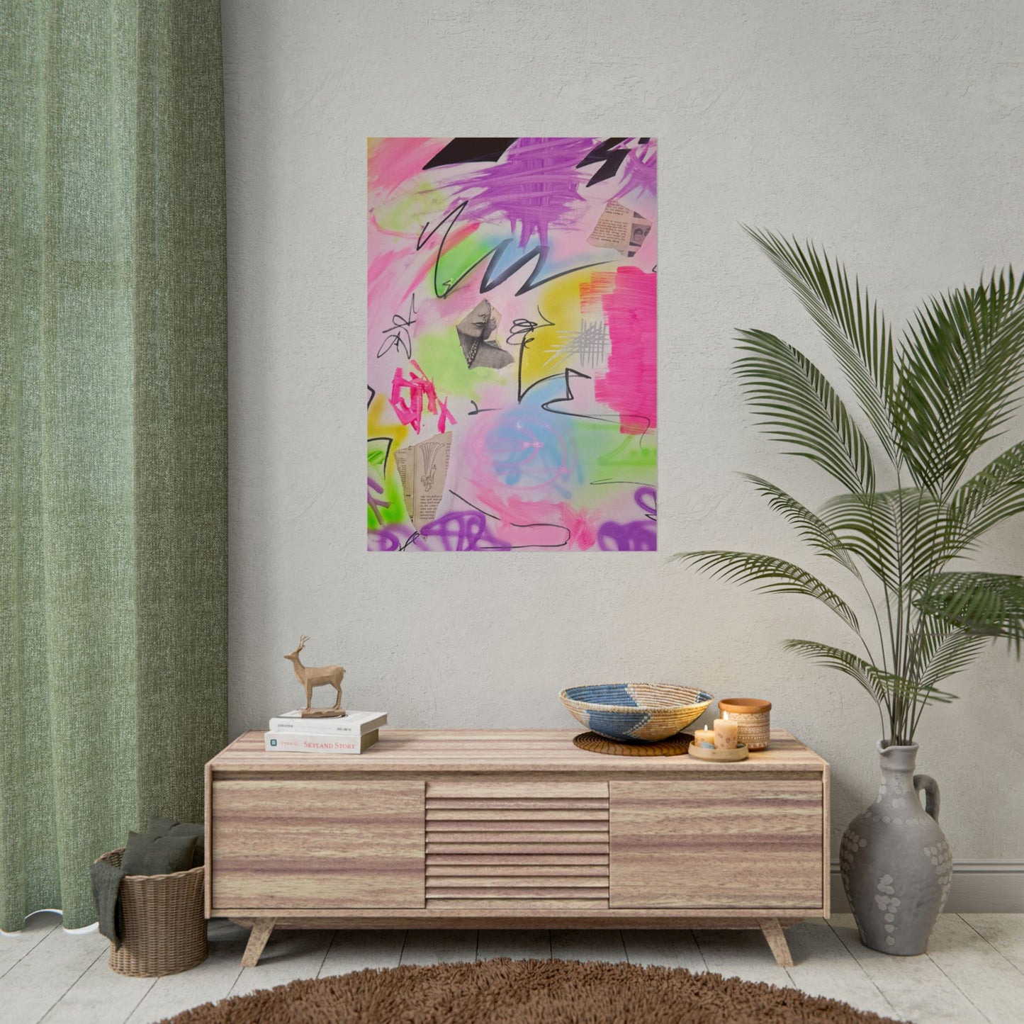 "pastel static" airbrush rolled print