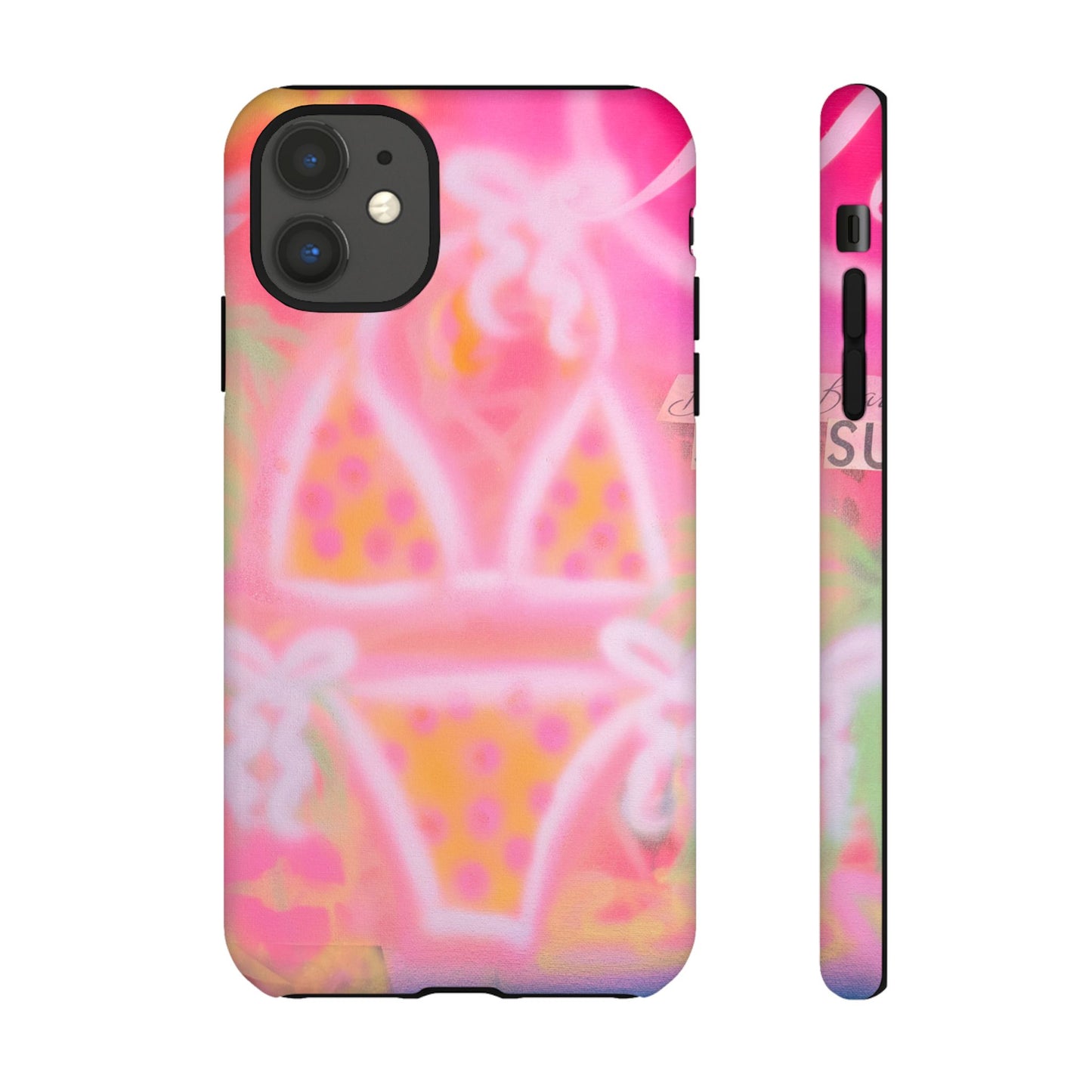 "yellow polka dot bikini" airbrush iPhone case
