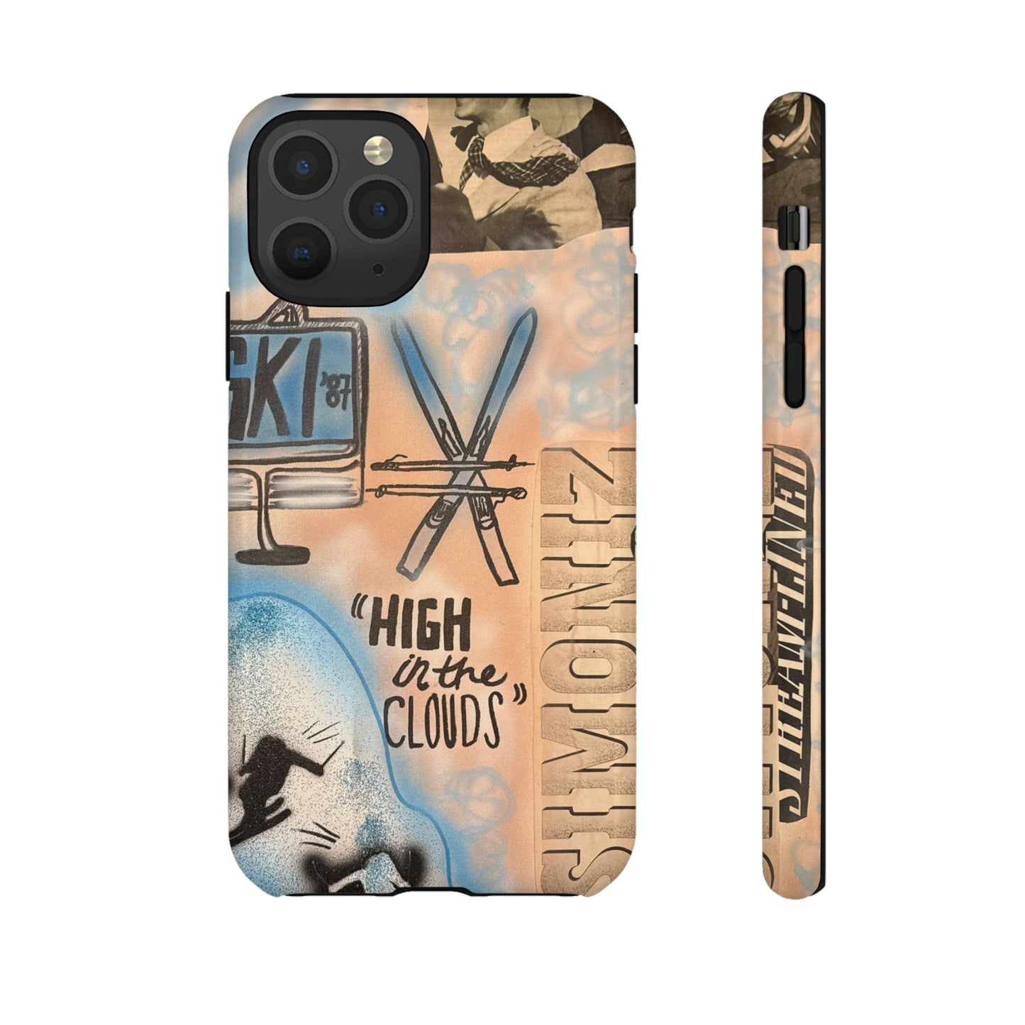 "high in the clouds" airbrush iPhone case