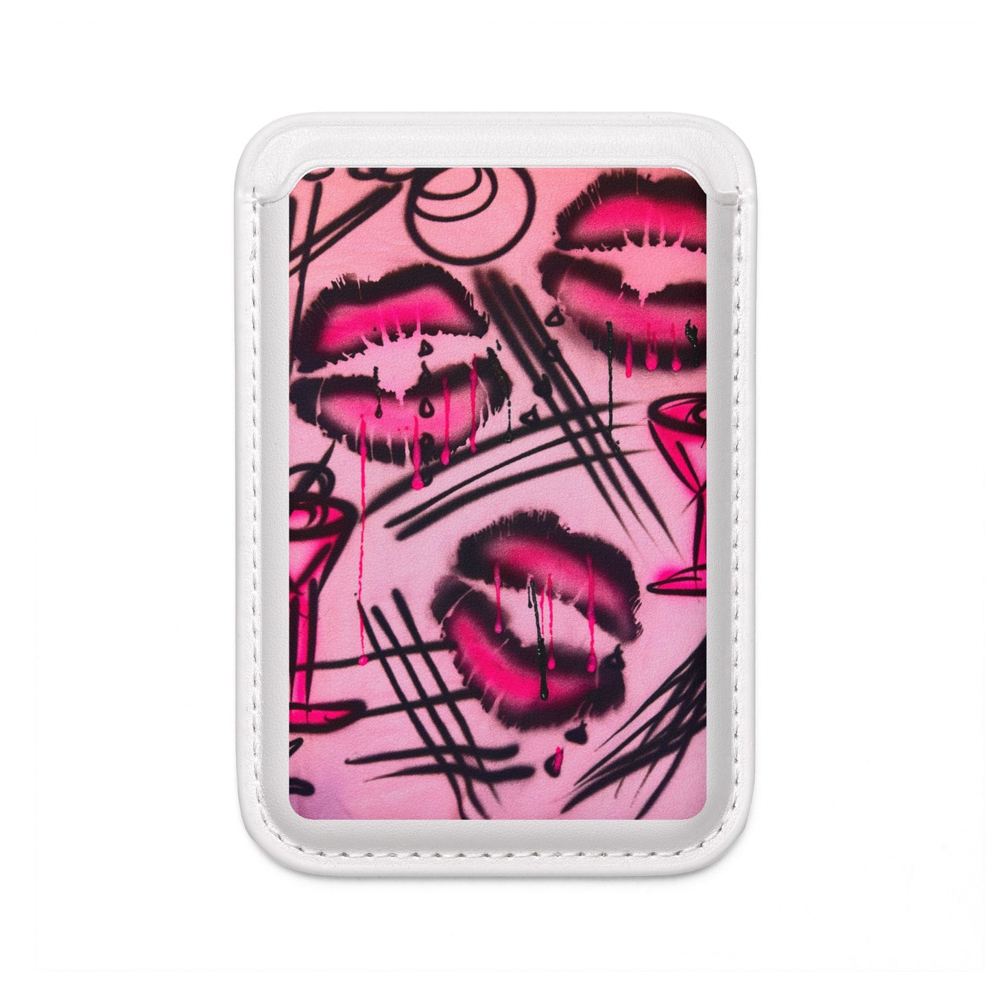 "glossy pout" airbrush vegan wallet (Magsafe® Compatible)