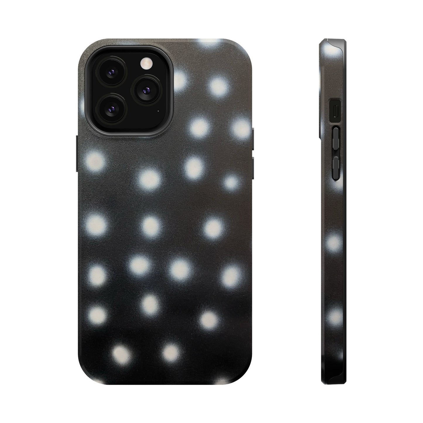 MagSafe "coconut noir polka dot" airbrush iPhone case