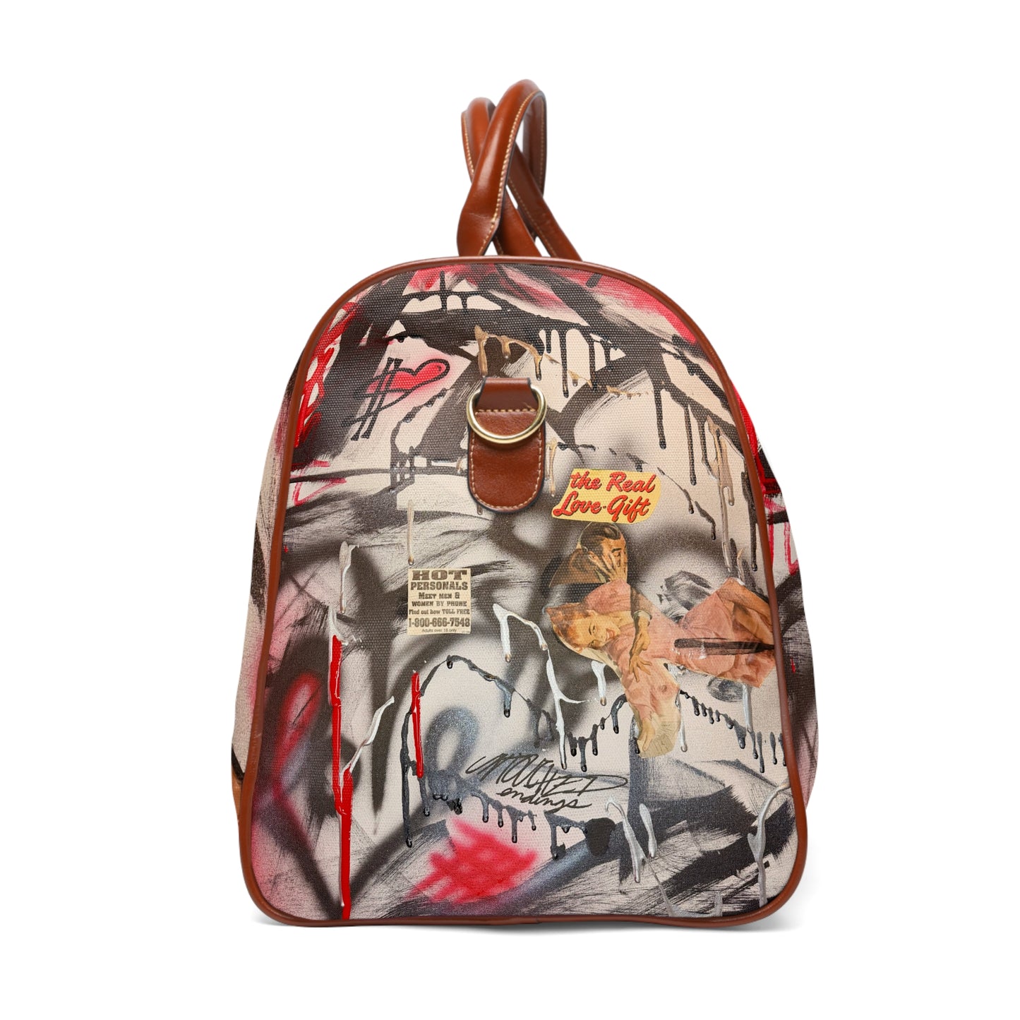 "real love" airbrush waterproof travel bag