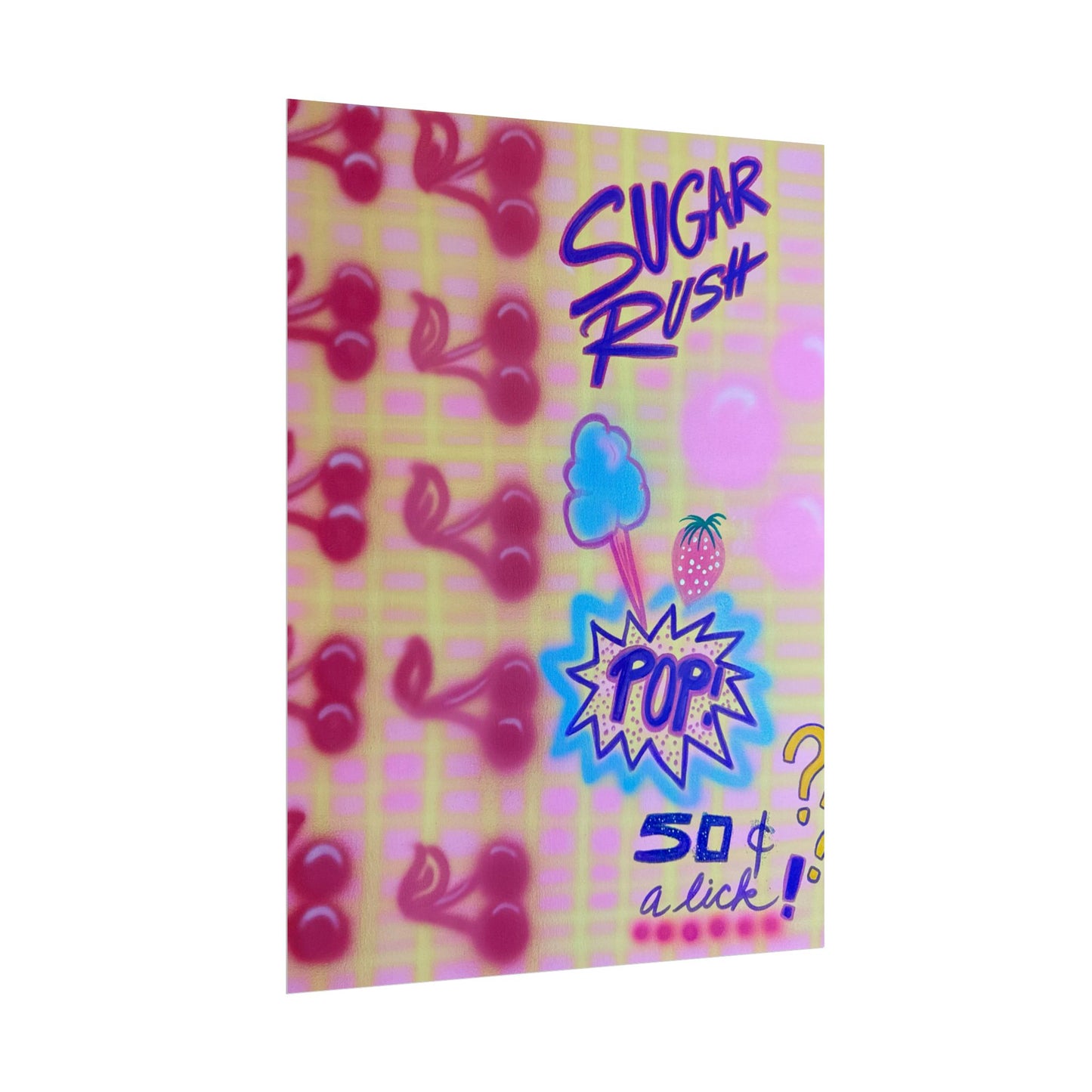 "sugar rush" airbrush rolled print