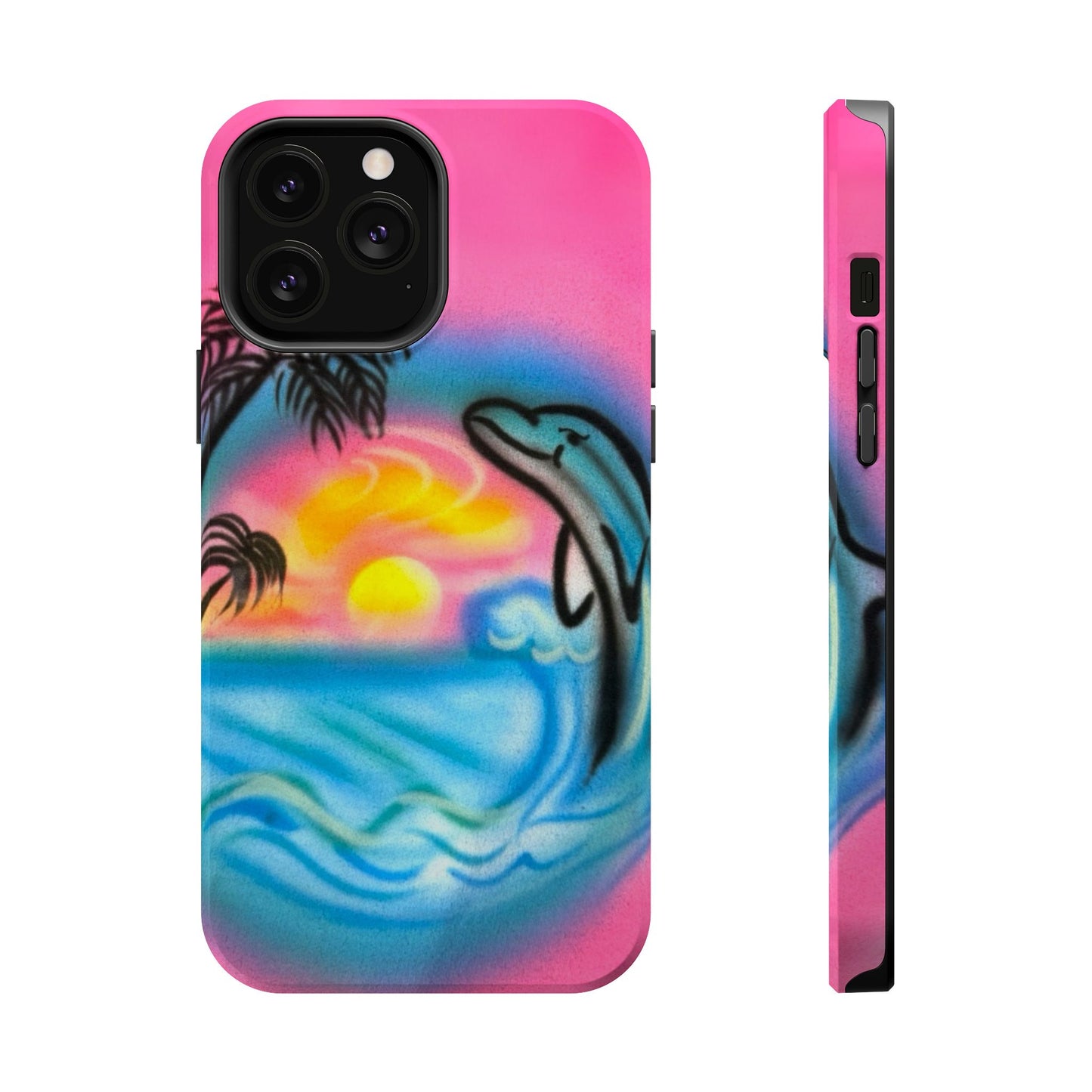 MagSafe "dolphin love" airbrush iPhone case