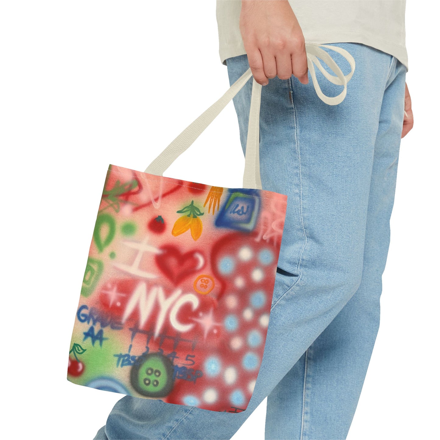 "i <3 NYC" airbrush tote bag