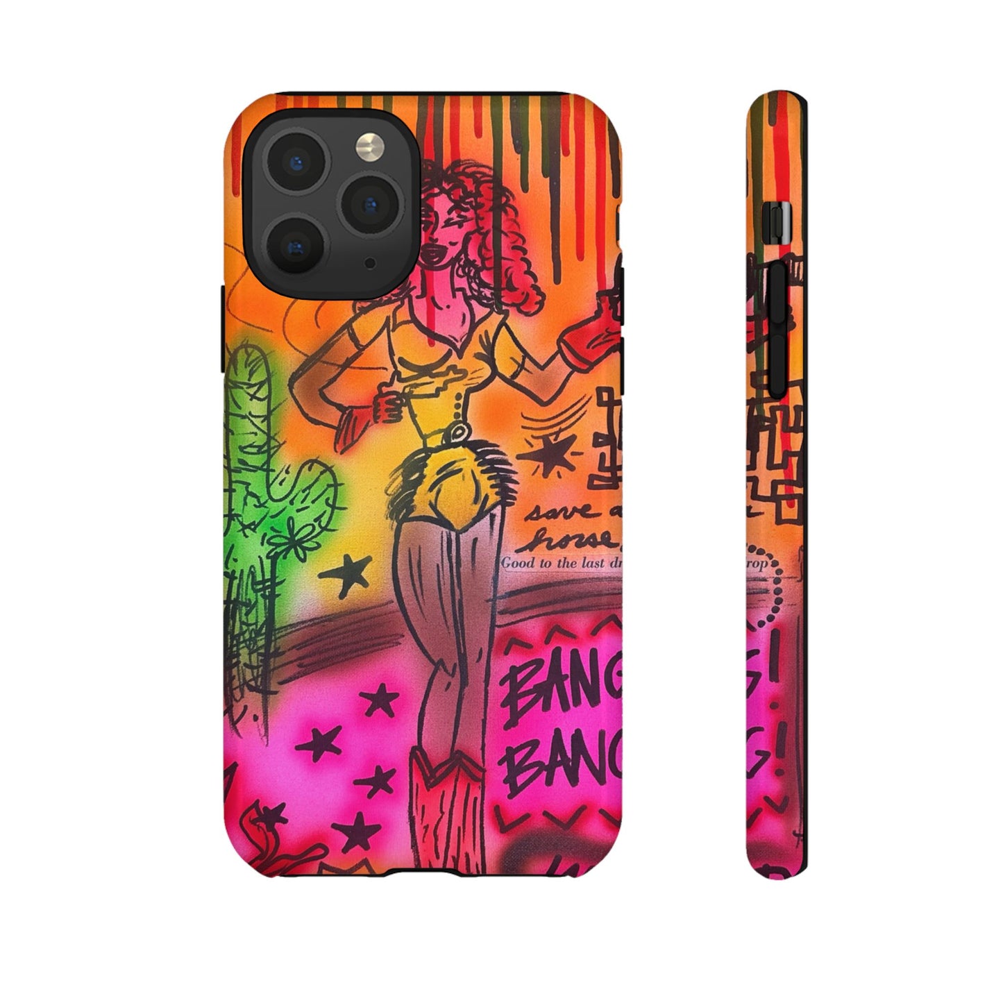 "wild, wild west" airbrush iPhone case