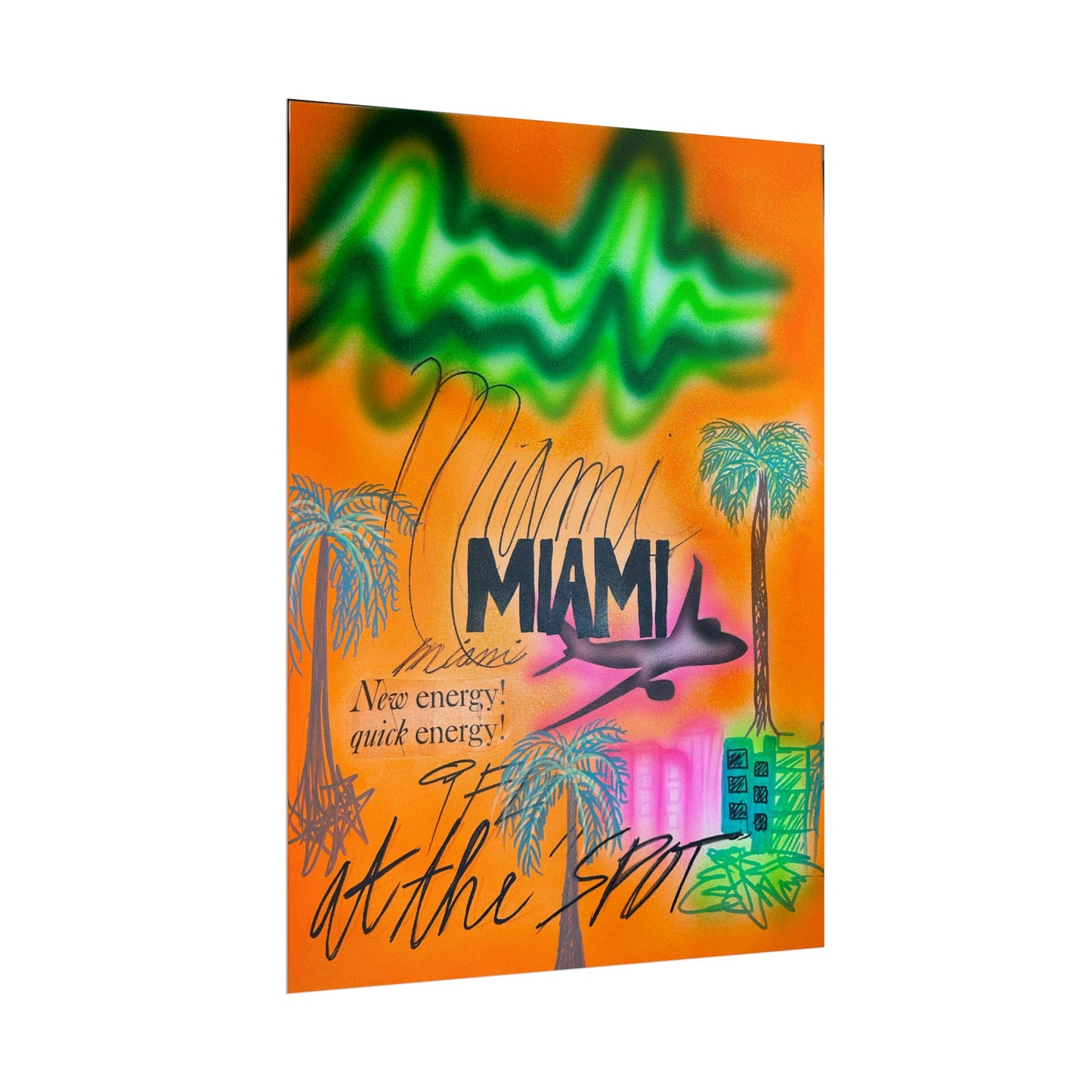 "miami, fl" airbrush rolled print