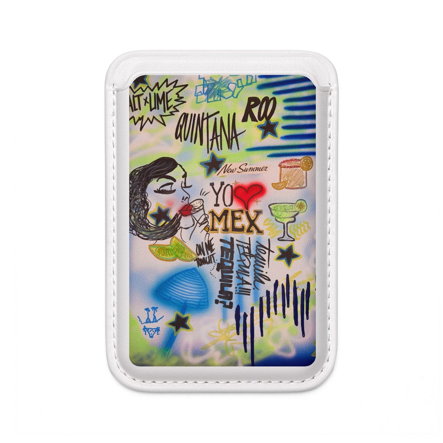 "salted lime" airbrush vegan wallet (Magsafe® Compatible)