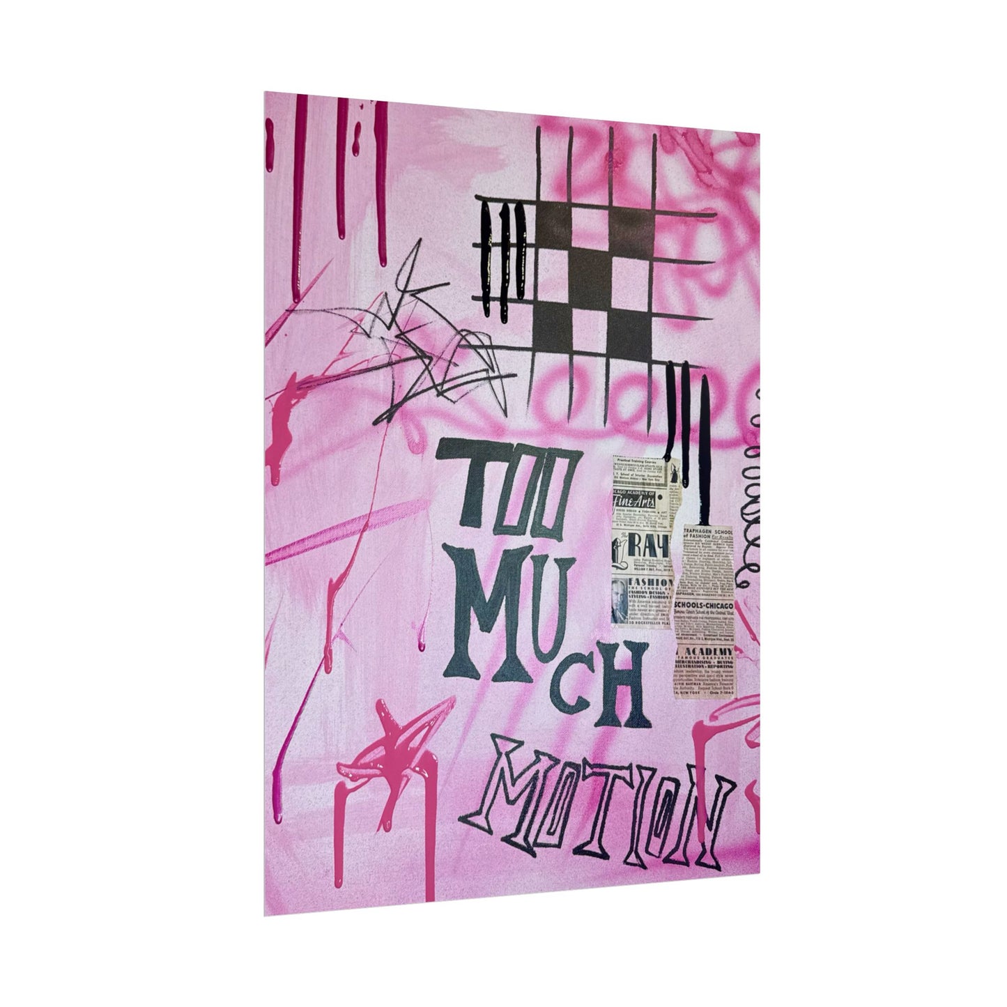 "too much motion" airbrush rolled print