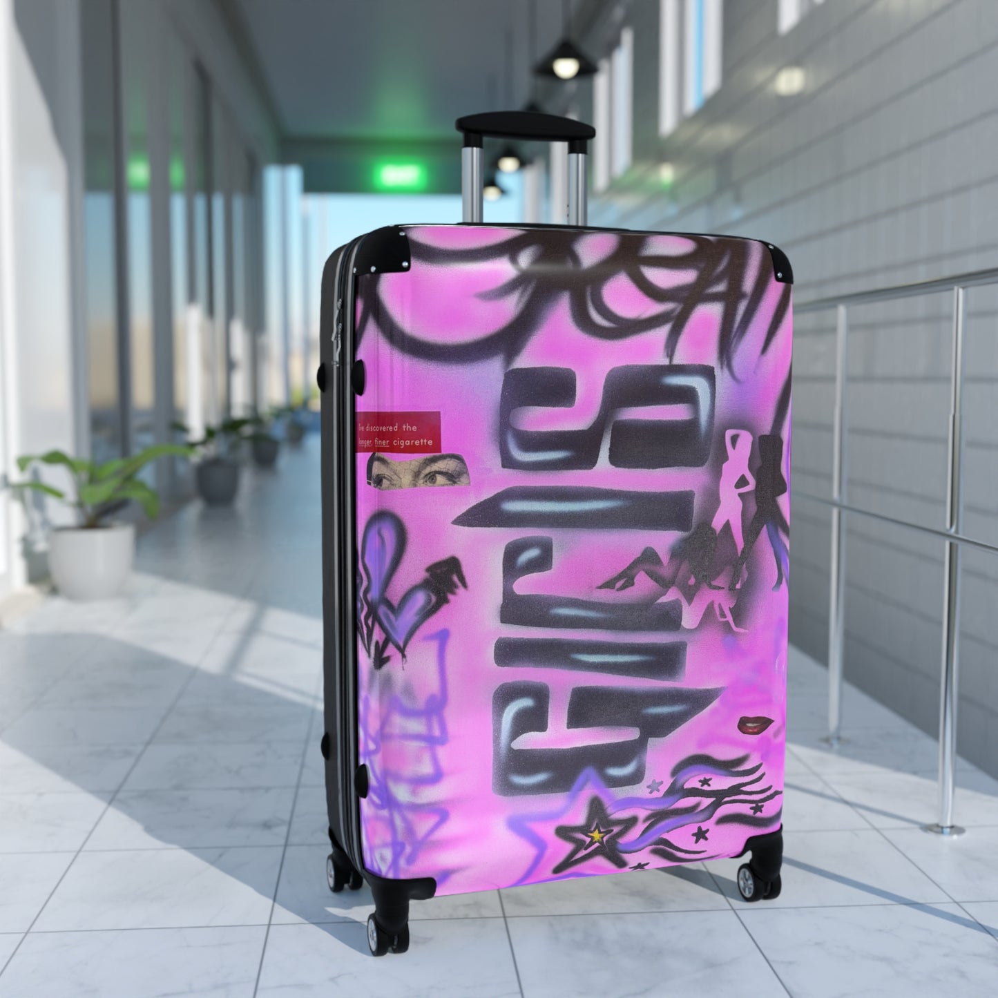 "neon nights" airbrush suitcase