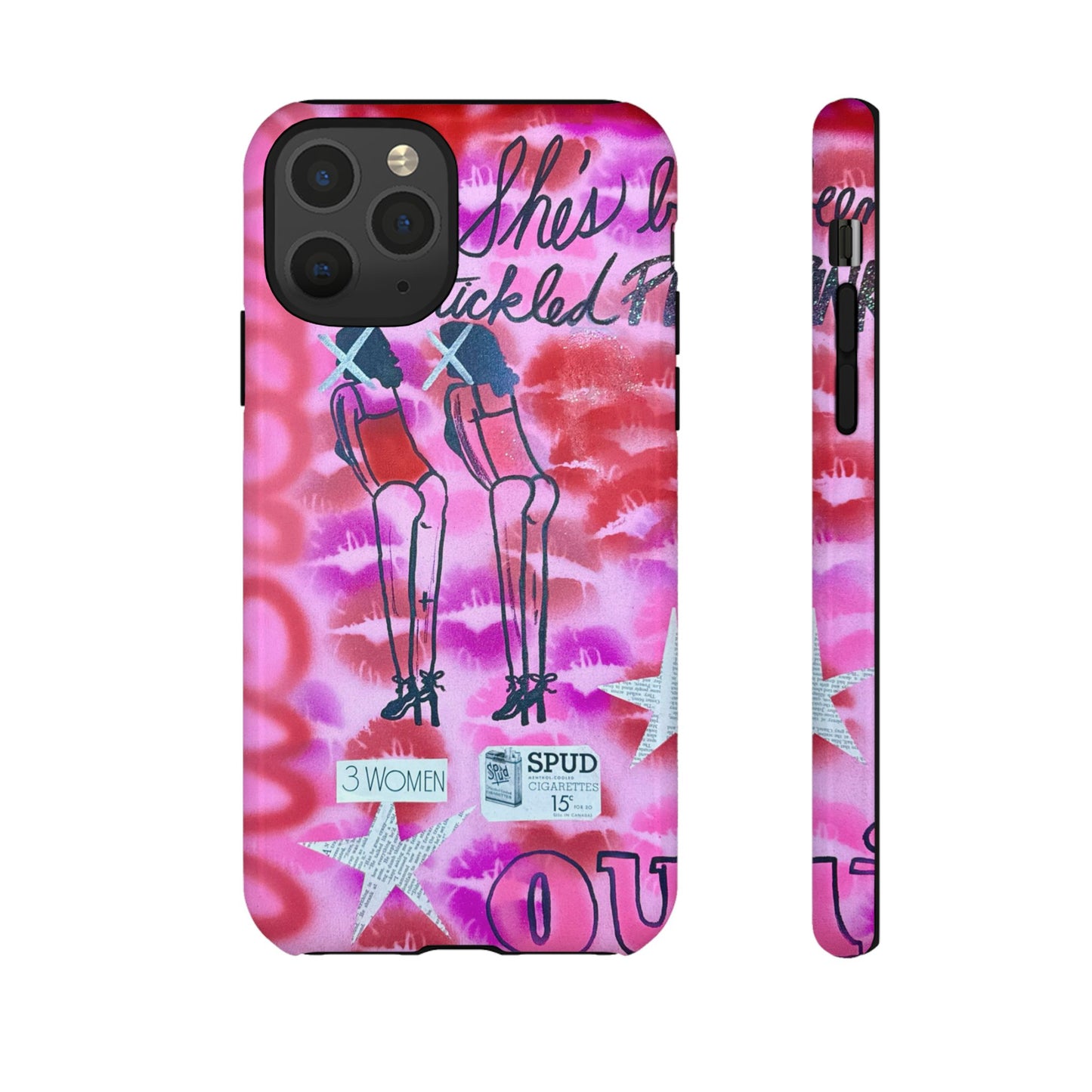 "tickled pink" airbrush iPhone case