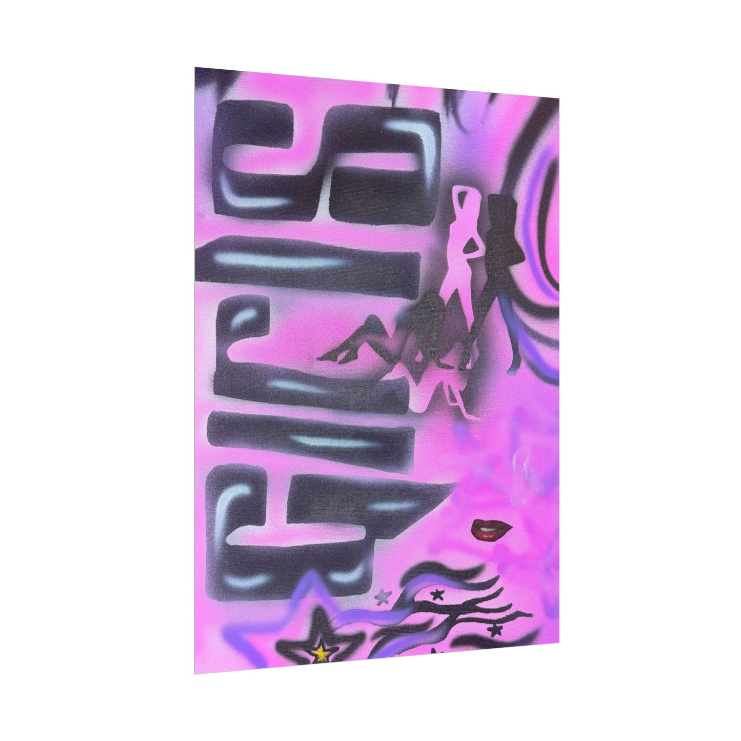 "neon nights" airbrush rolled print