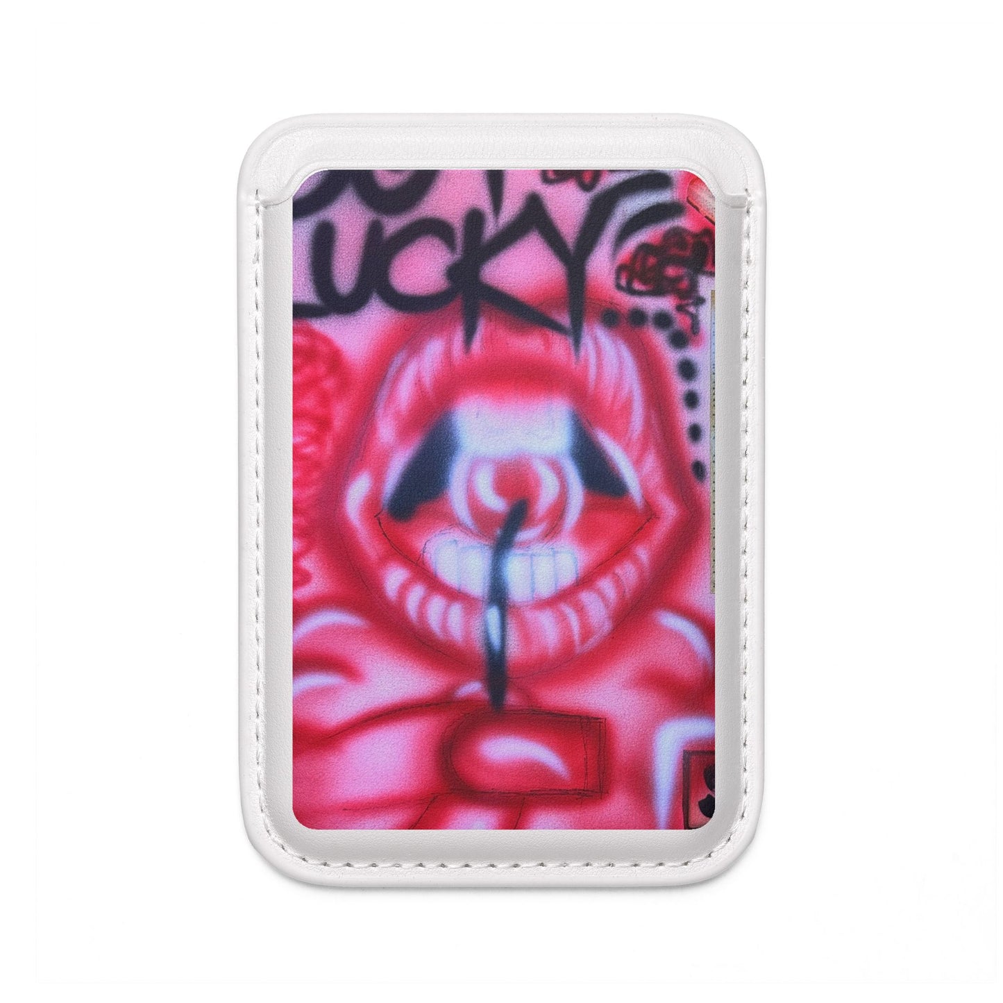 "be happy go lucky" airbrush vegan wallet (Magsafe® Compatible)