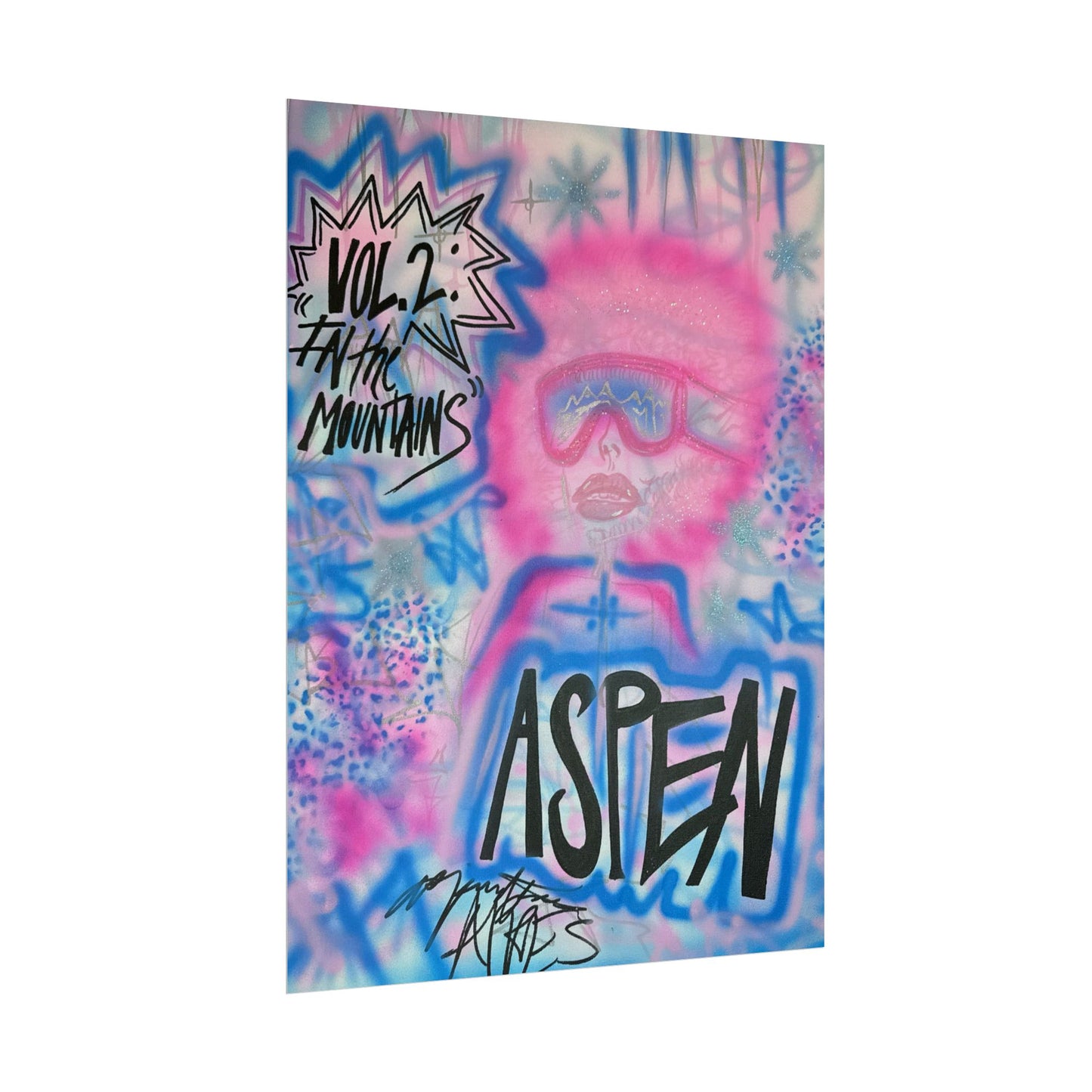 "aspen aspirations" airbrush rolled print