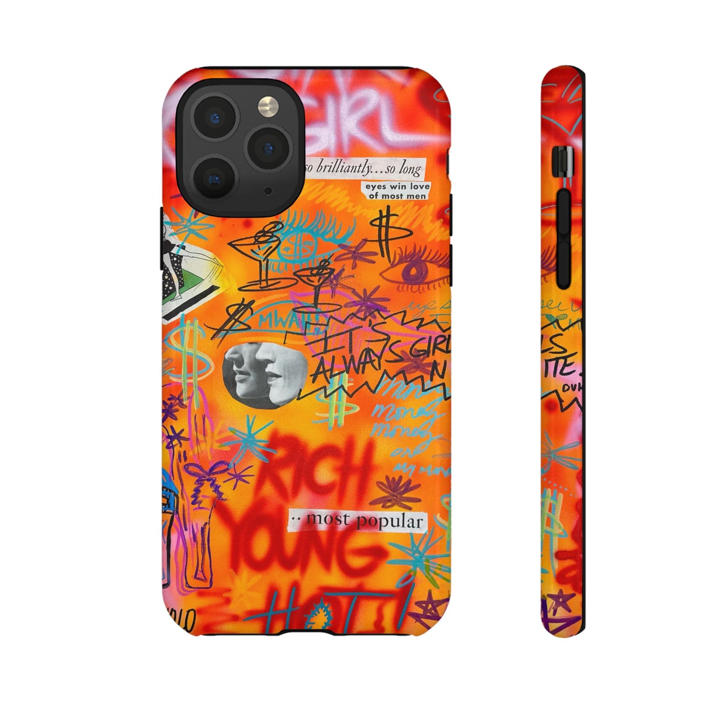 "rich, young, hot" airbrush iPhone case