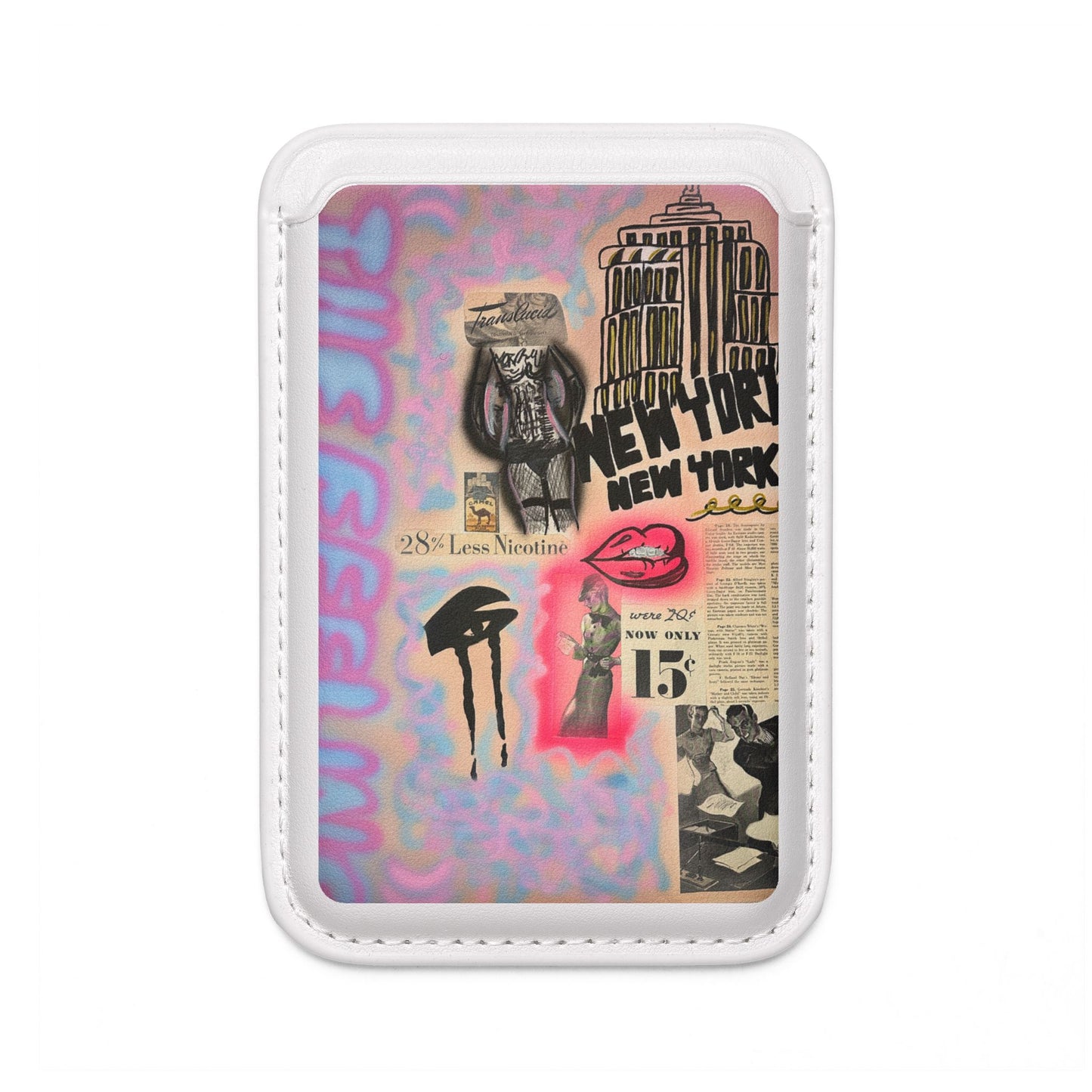 "new york, new york" airbrush vegan wallet (Magsafe® Compatible)