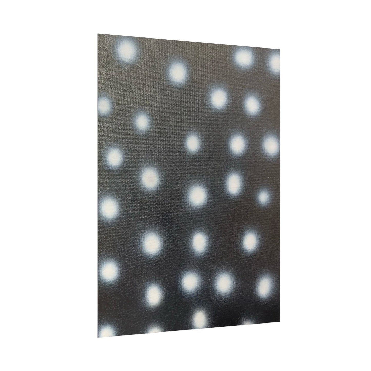 "coconut noir polka dots" airbrush rolled print