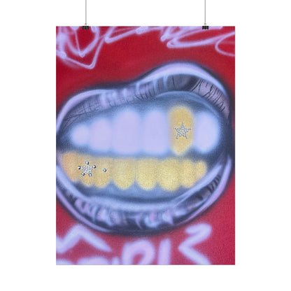 "bite me bling" airbrush rolled print