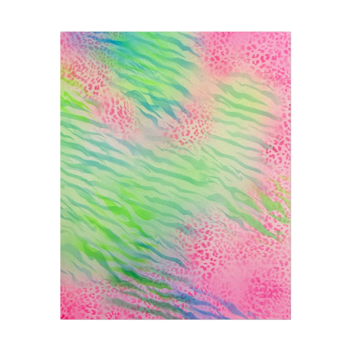 "teal cheetah" airbrush rolled print