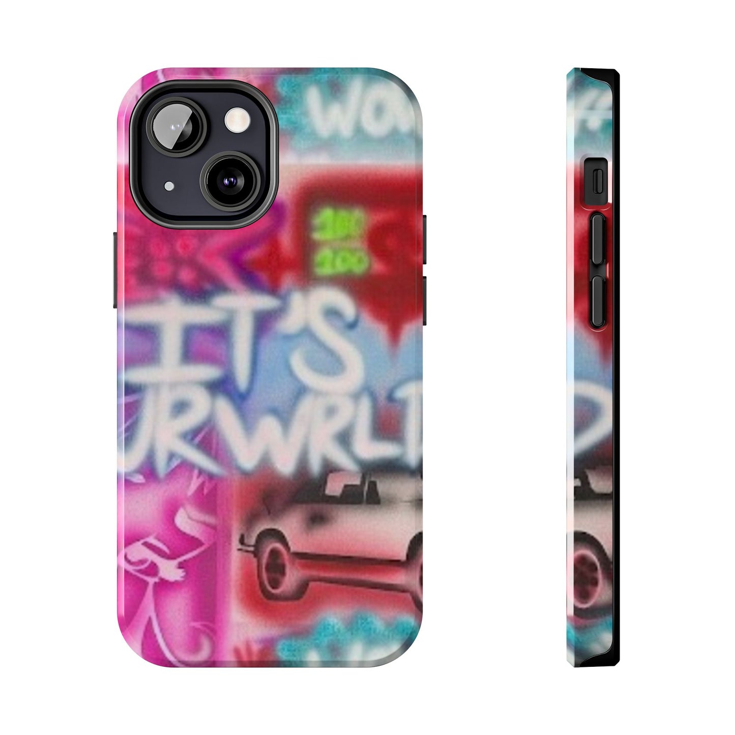 "it's ur WRLD" airbrush iPhone case