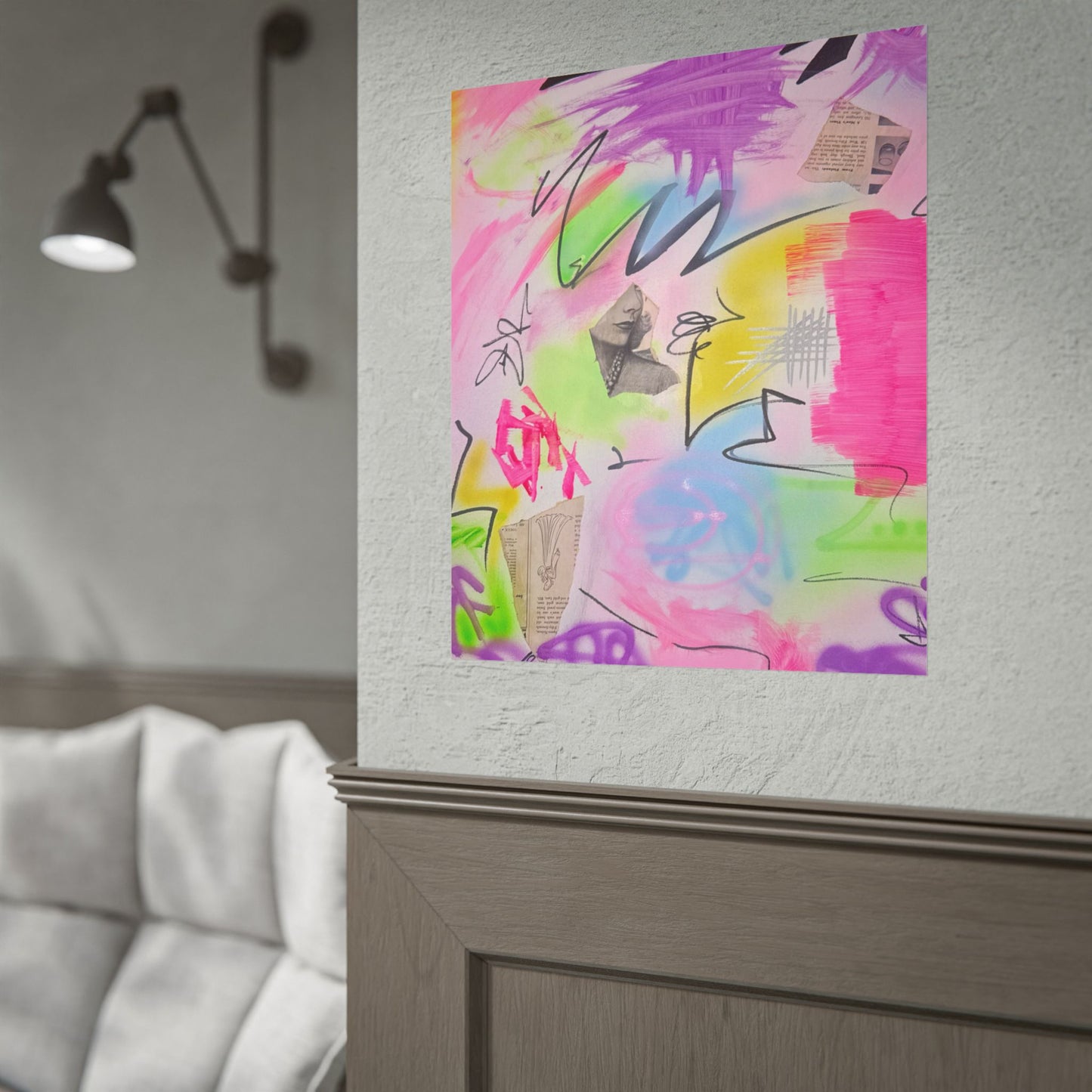"pastel static" airbrush rolled print