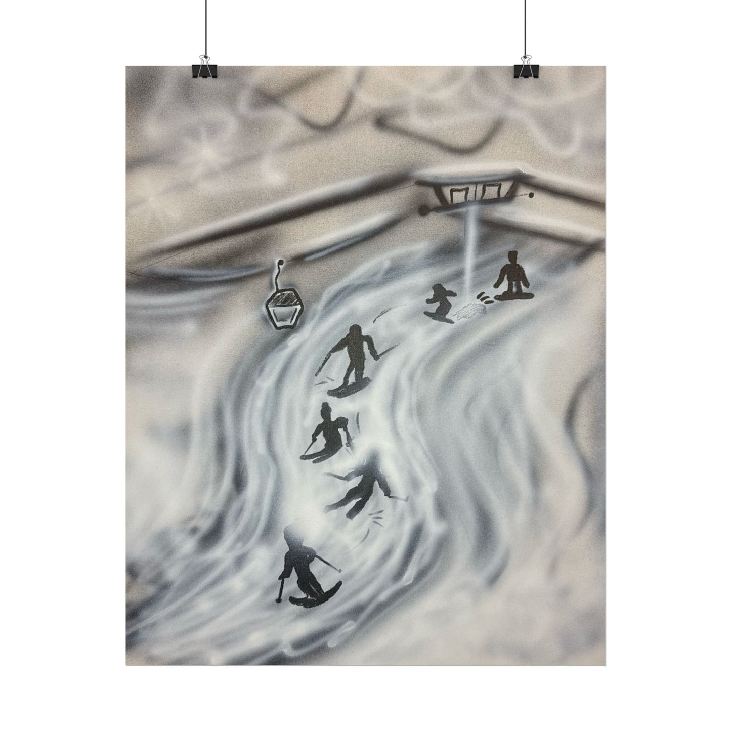 "avalanche" airbrush rolled print