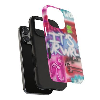 "it's ur WRLD" airbrush iPhone case