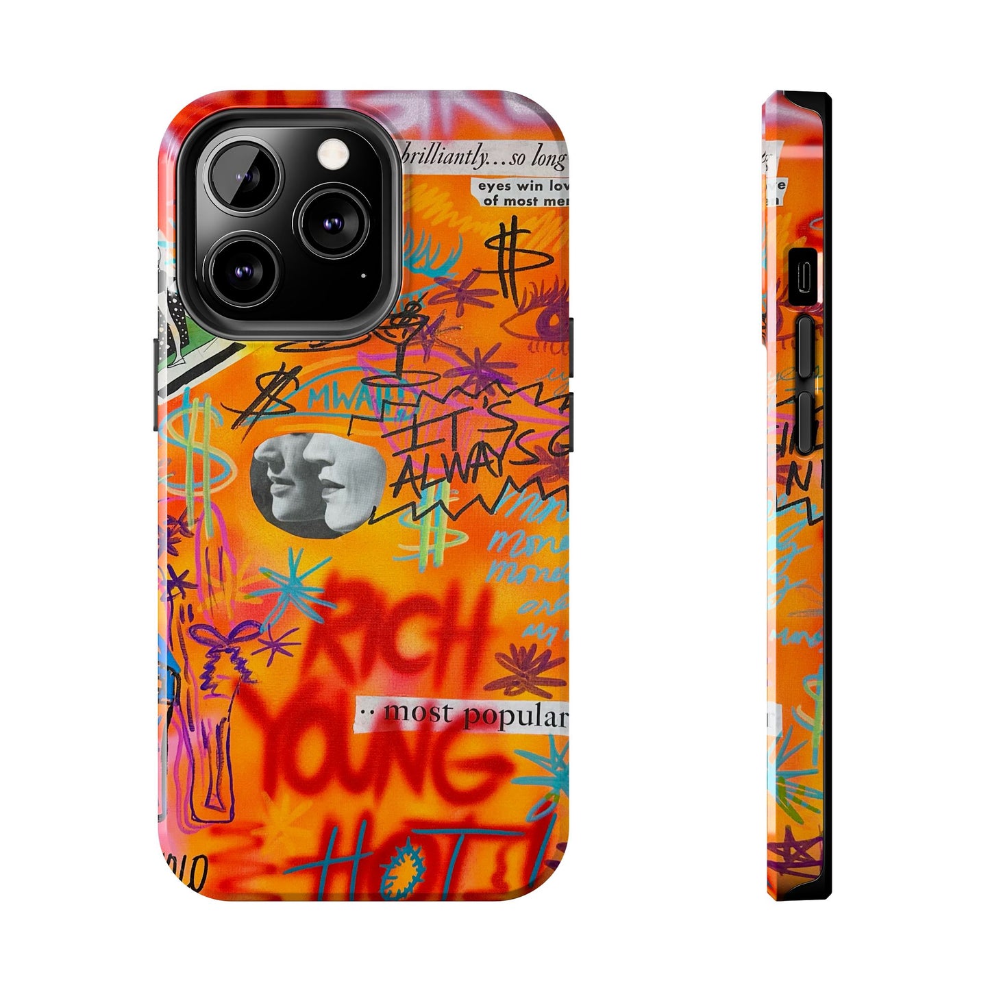 "young, rich, hot!" airbrush iPhone case