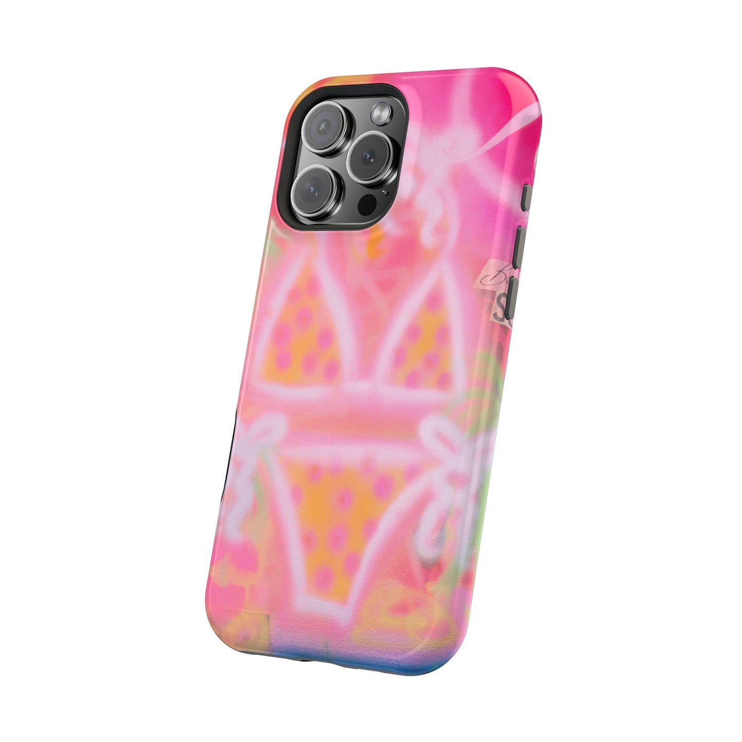 MagSafe "yellow polka dot bikini" airbrush iPhone case